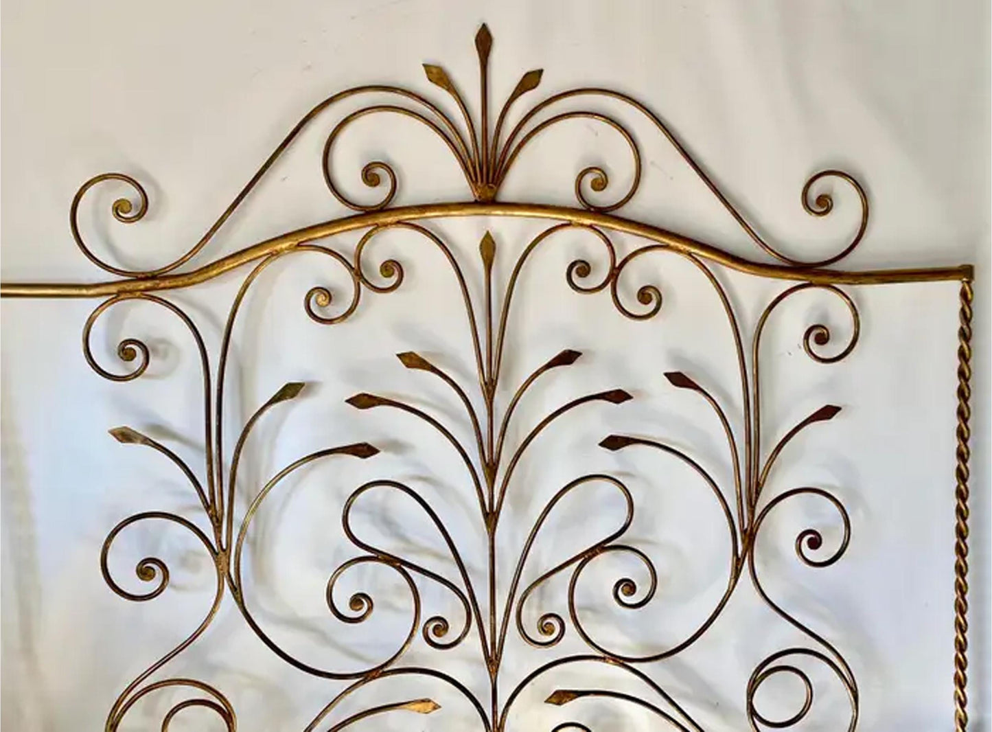 Hollywood Regency Metal Headboard: King/Queen French Louis XV Style