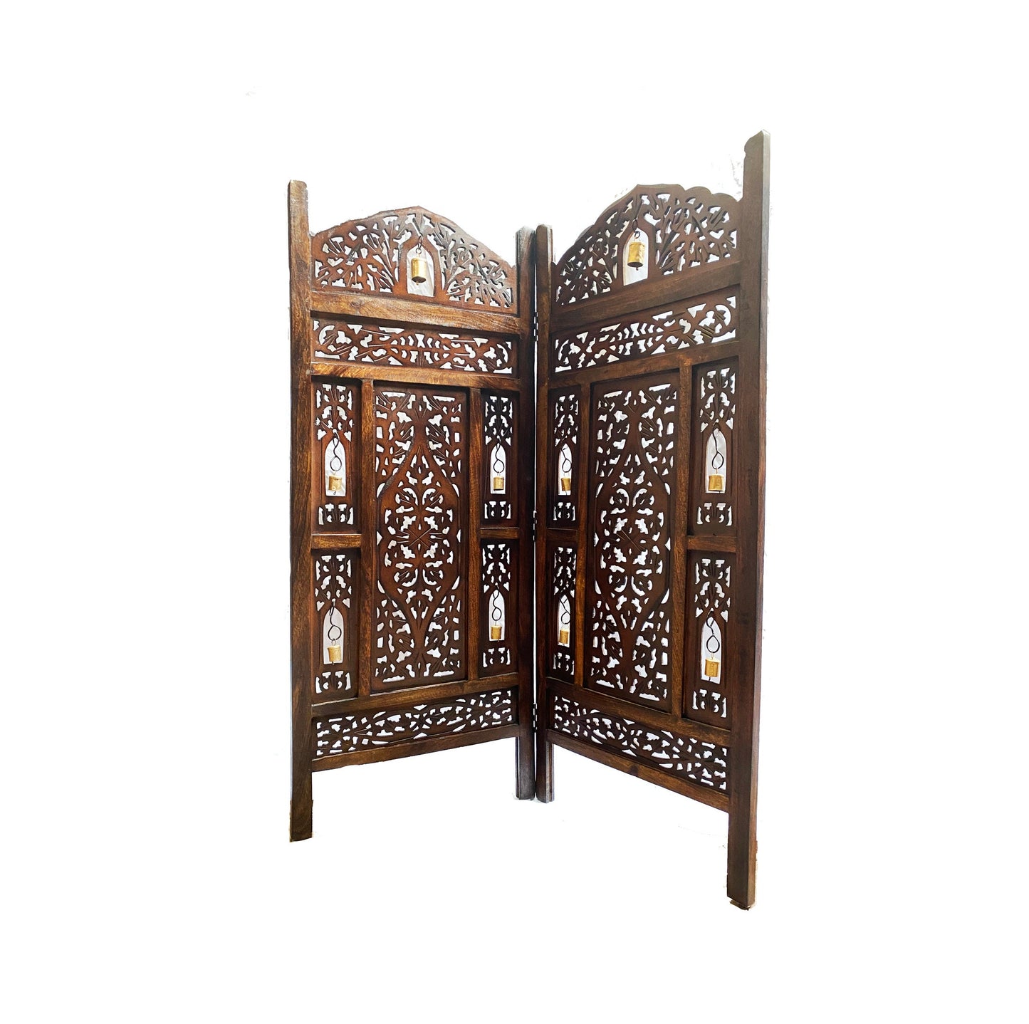 Mid century Bell Design Wooden Small Folding Divider, Partition, Handmade Self standing separator