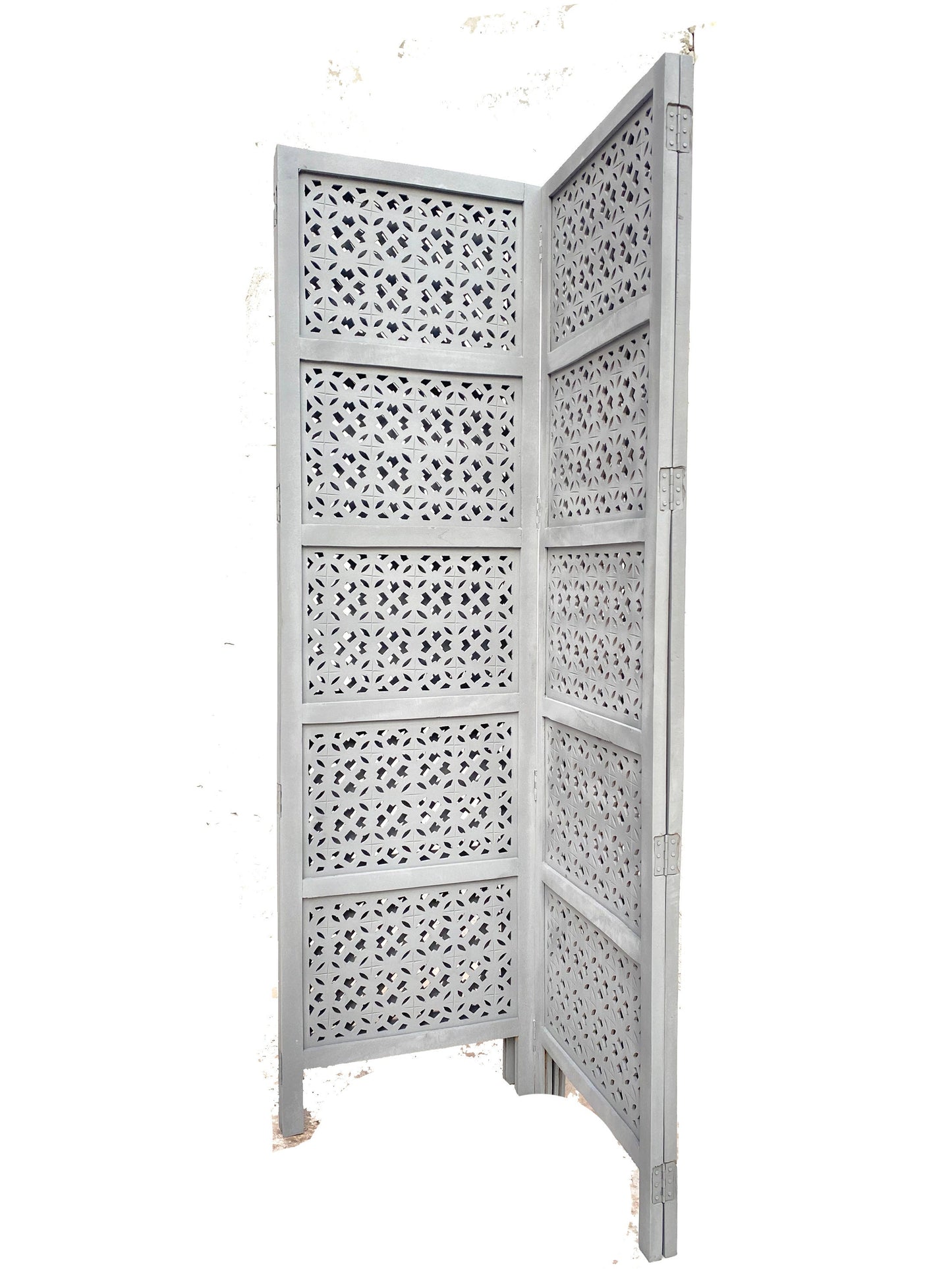 Mesh Style Wooden Folding Divider, Partition, Handmade Self standing saperater up to 7 feet height