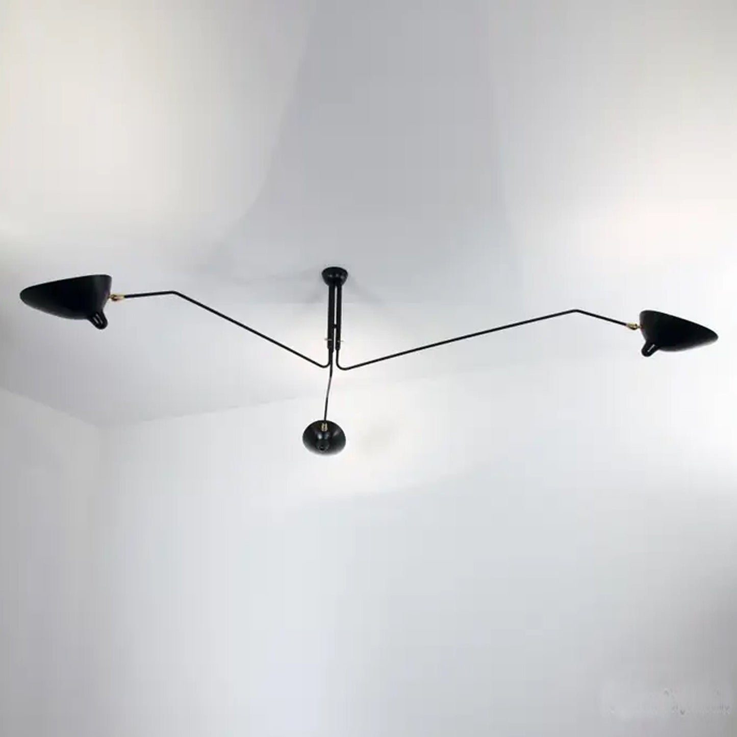 Handmade Brass 3-Arm Ceiling Light: Modern Rotatable Fixture