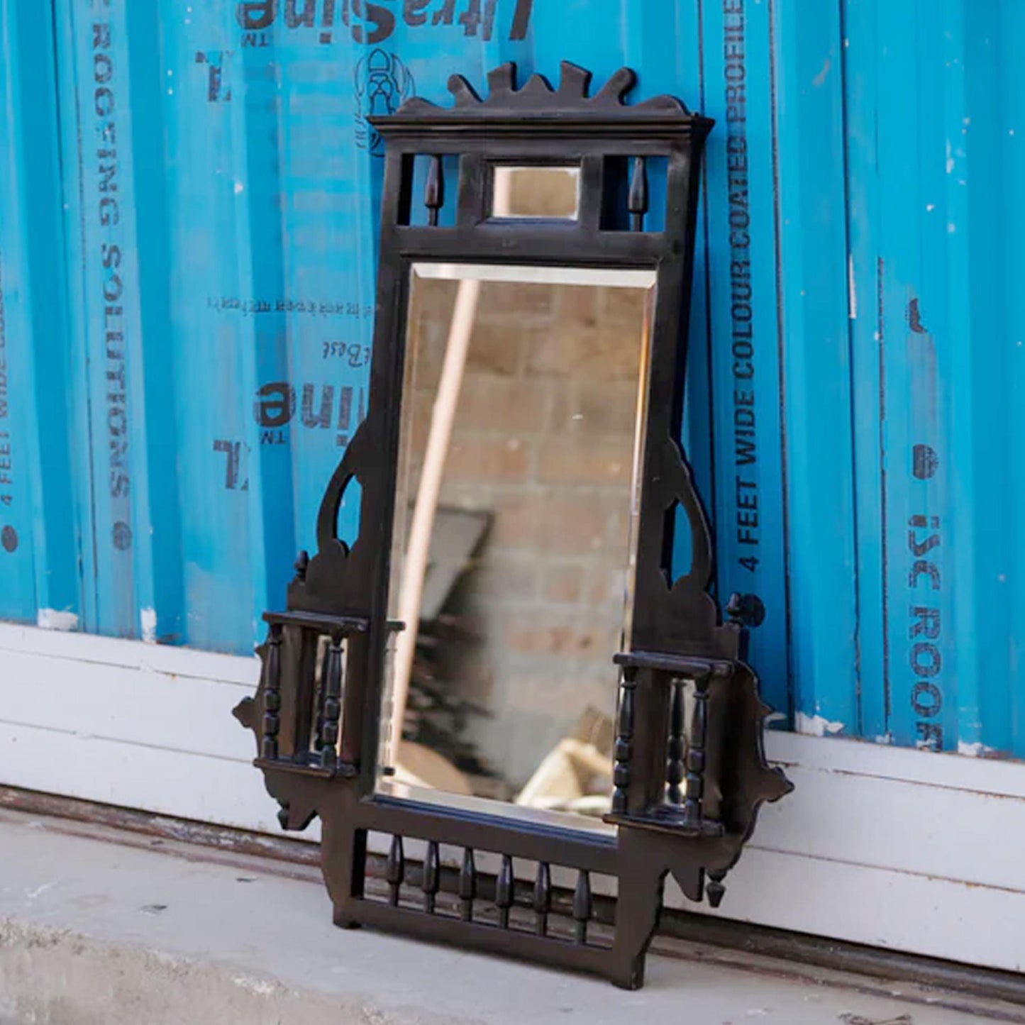 Handmade French Style Wood Wall Mirror Frame: 31x38 In