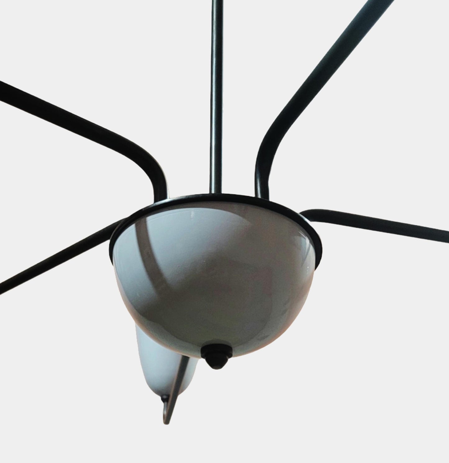 Handmade Brass 5-Arm Chandelier: Mid-Century Modern Ceiling Light