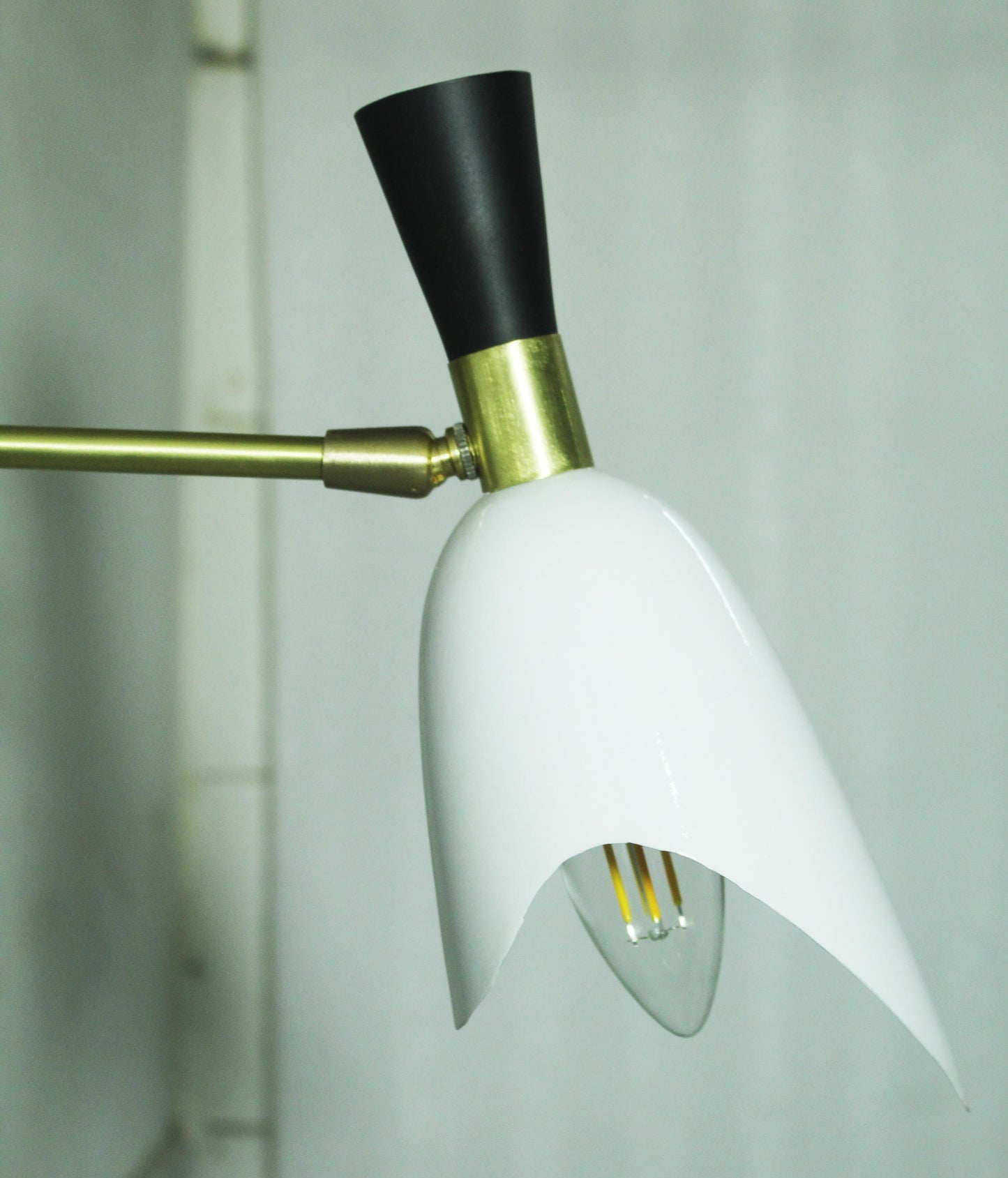 Handmade Italian Brass Wall Sconce: Mid-Century Modern Light Fixture