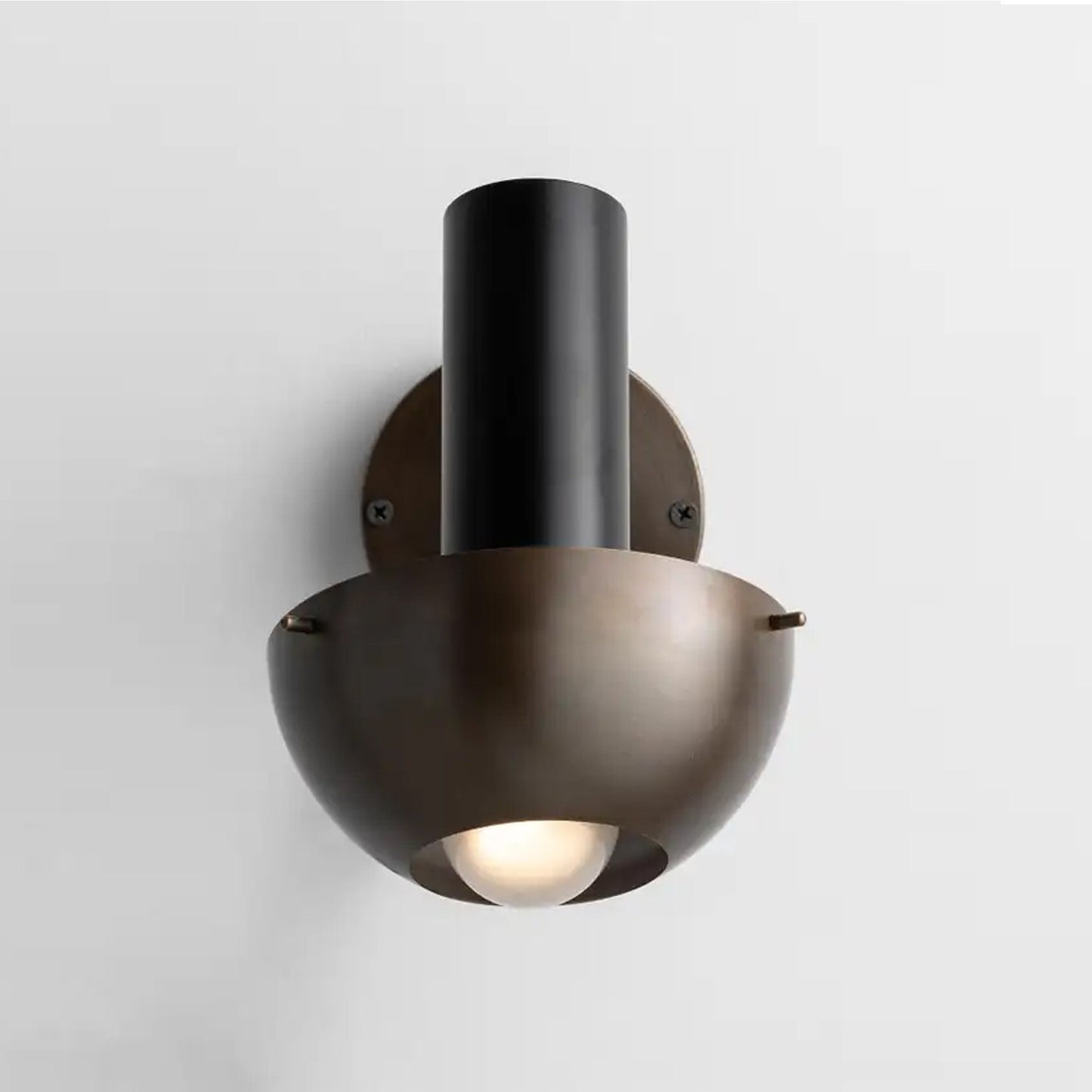 Italian Antique patina Brass Wall sconce, handmade modern black brass wall light fixture