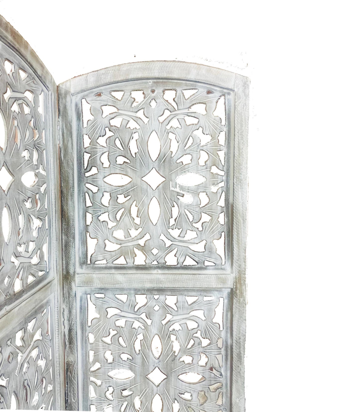 Handmade Wooden Folding Room Divider: Mid-Century Modern Partition