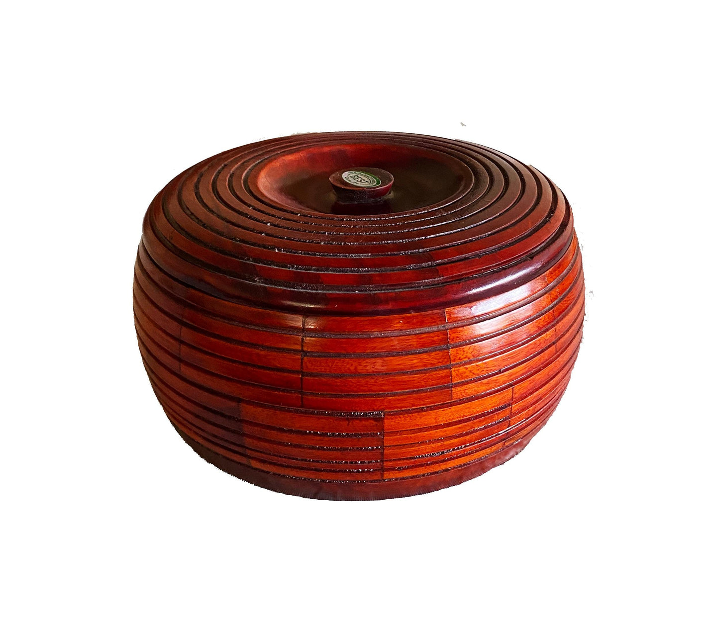 Handmade Teak Wood Casserole Dish with Lid - Brown Roti Chapati Box
