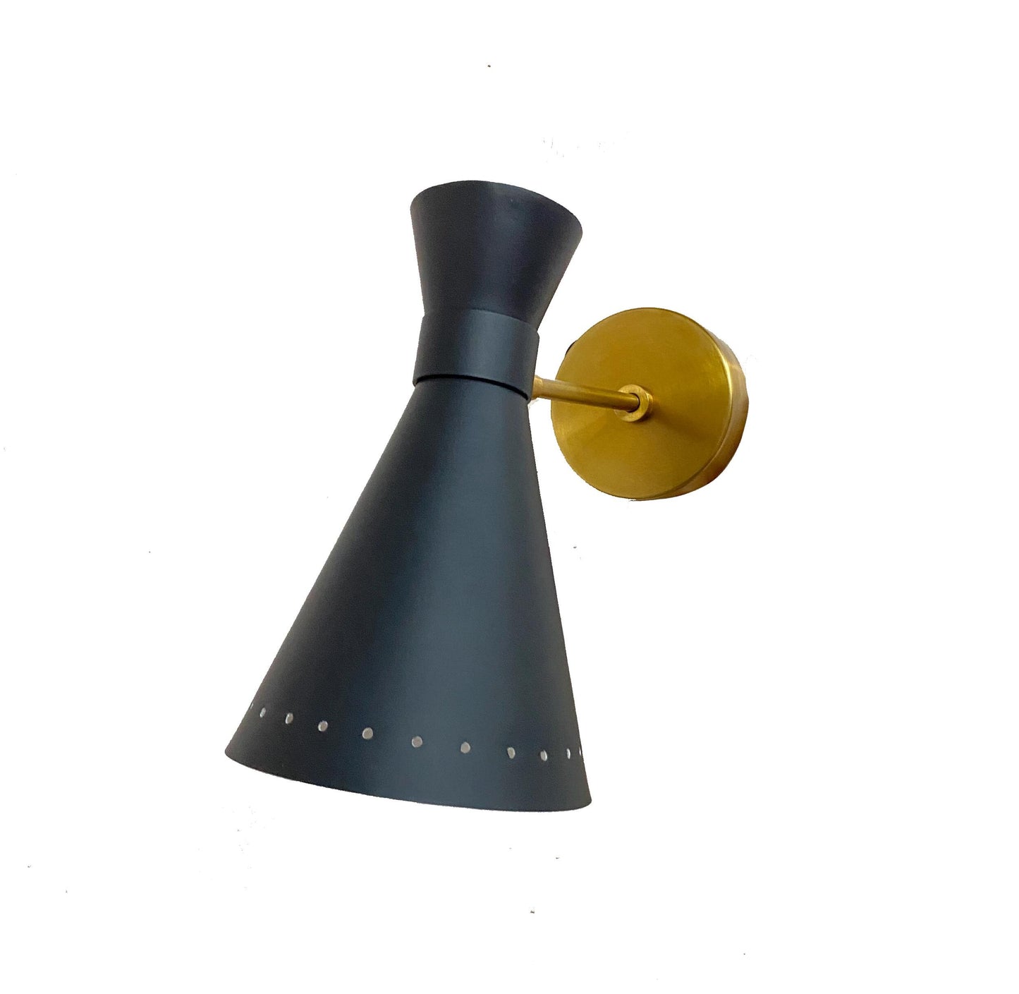 Handmade Brass Wall Sconce: Matte Black Italian Light Fixture