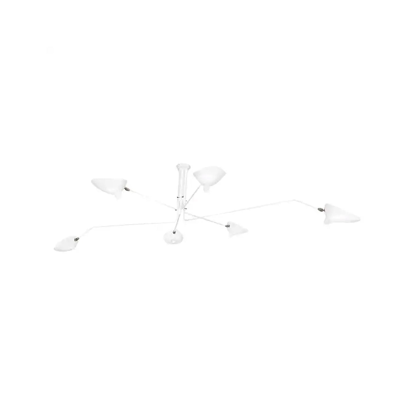 Mid-Century Modern 6 Rotating Arms Ceiling Light Chandelier handmade brass lamp