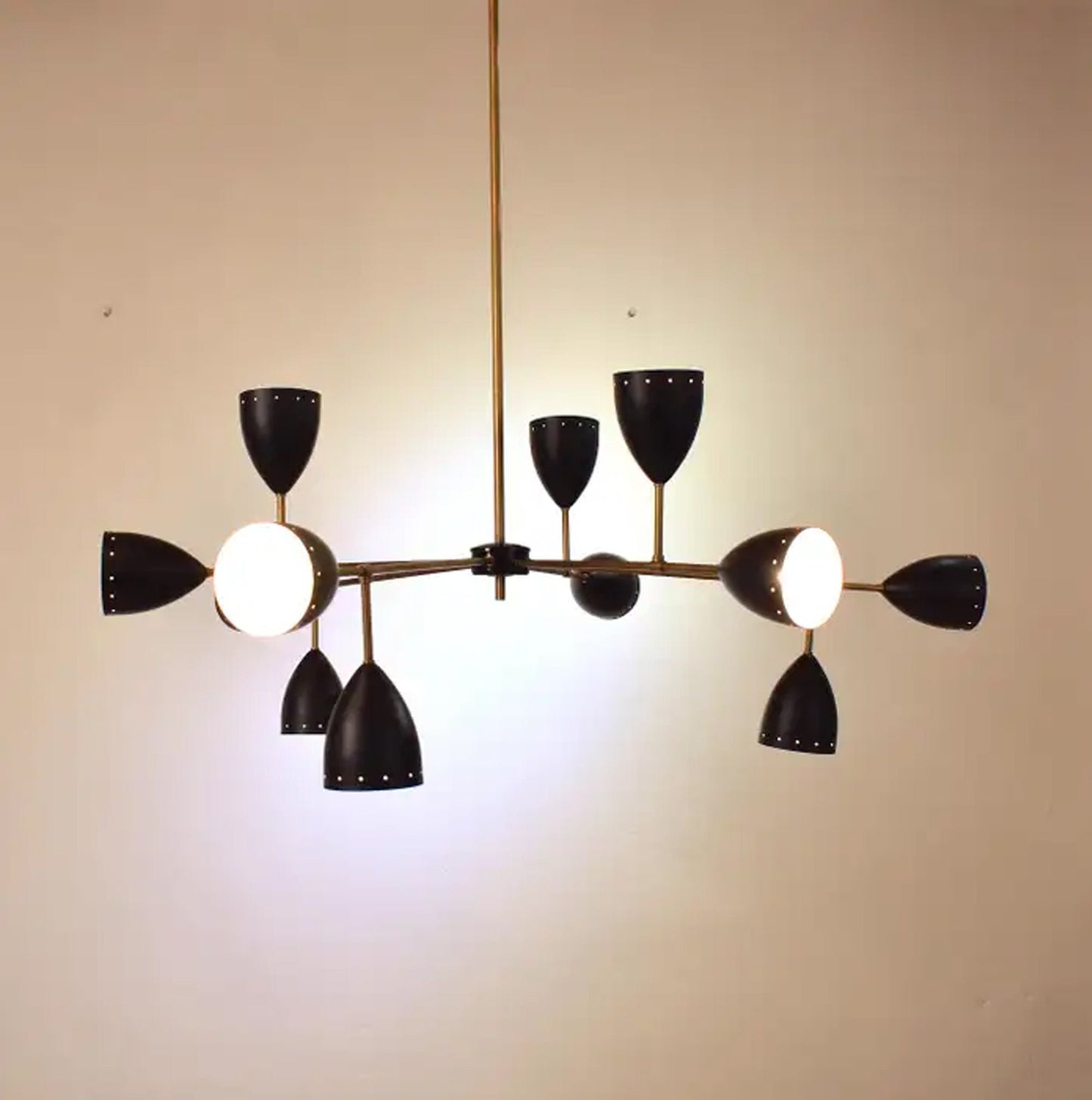 10 Light Modern Brass Ceiling light, handmade Italian fixture