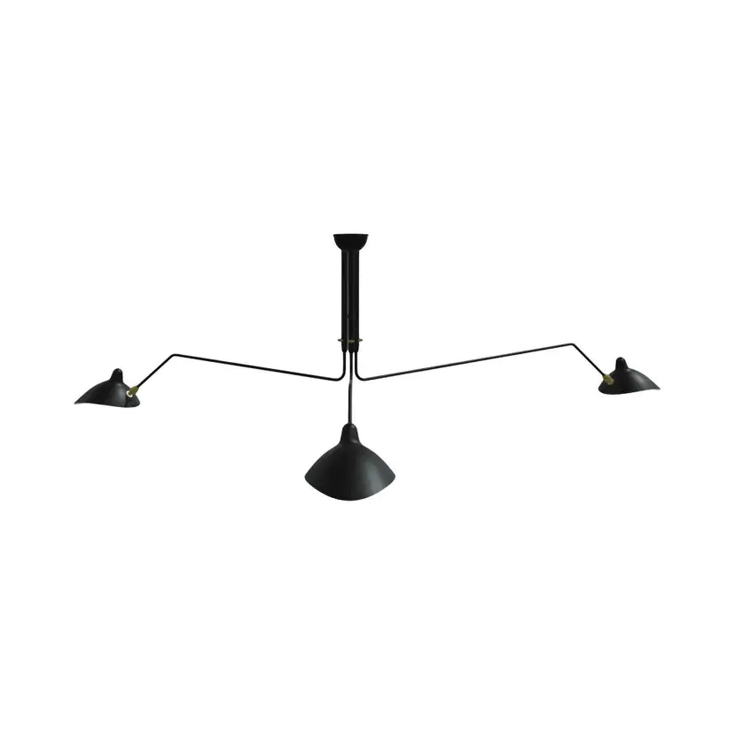 Handmade Brass 3-Arm Ceiling Light: Modern Rotatable Fixture