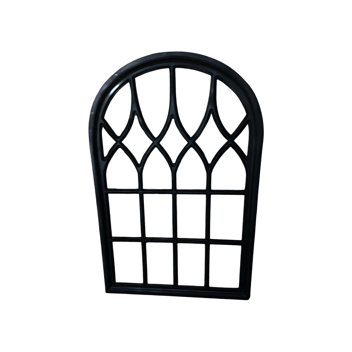 Handmade Black Wooden Arched Window Frame: Moroccan Decor (24x36 inches