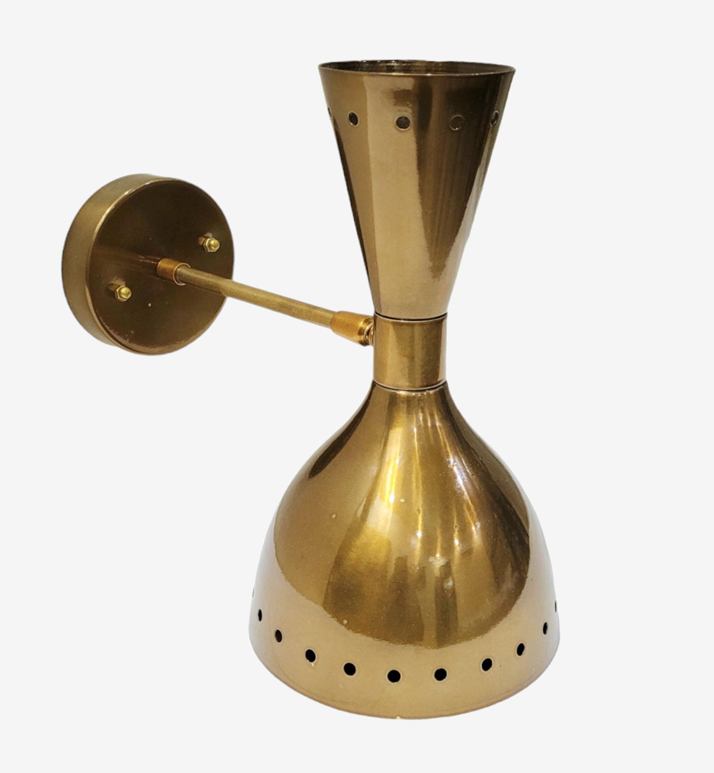 Antique Brass 2-Light Wall Sconce - Mid-Century Modern Light Fixture