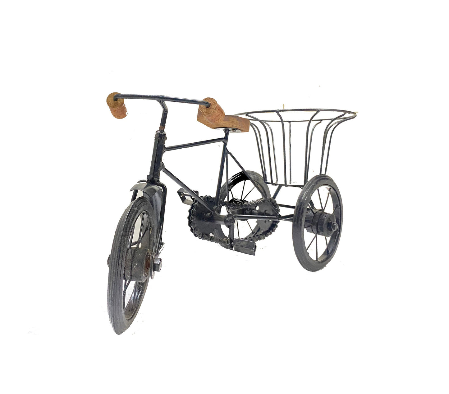 Metal and Wood Tricycle, Small tray or Flower pot, basket home décor