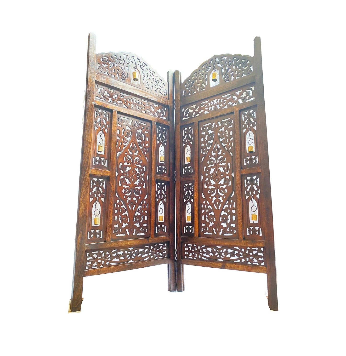 Mid century Bell Design Wooden Small Folding Divider, Partition, Handmade Self standing separator