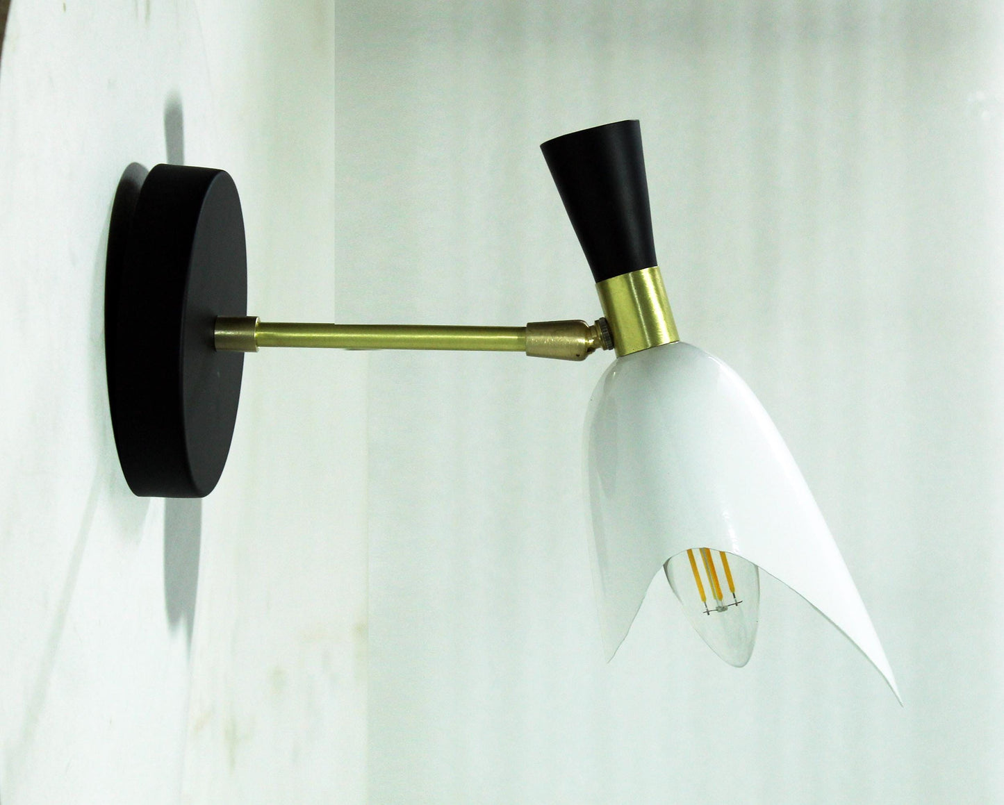 Handmade Italian Brass Wall Sconce: Mid-Century Modern Light Fixture