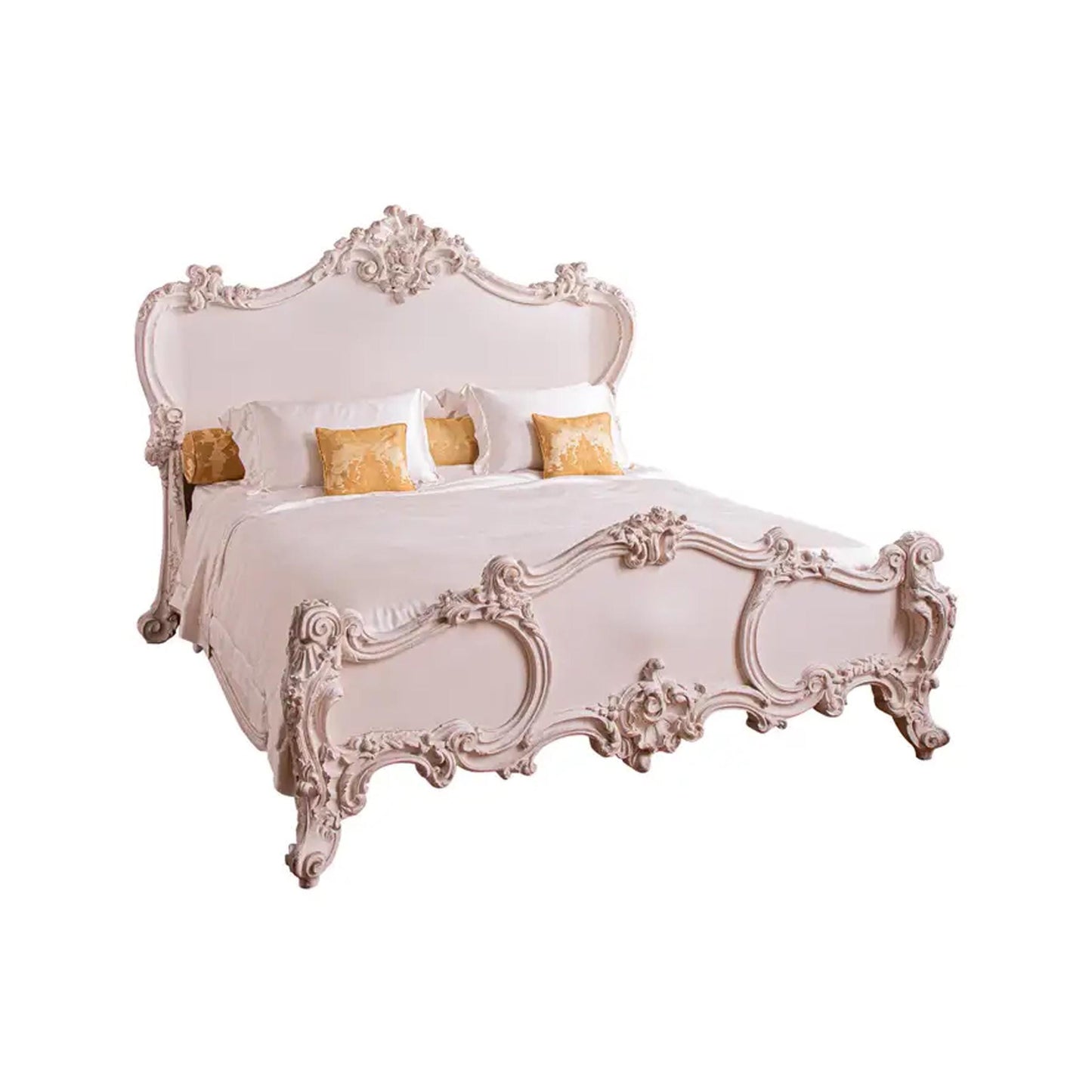 Handmade Royal French Regency King Size Bed: Bohemian Rococo Style