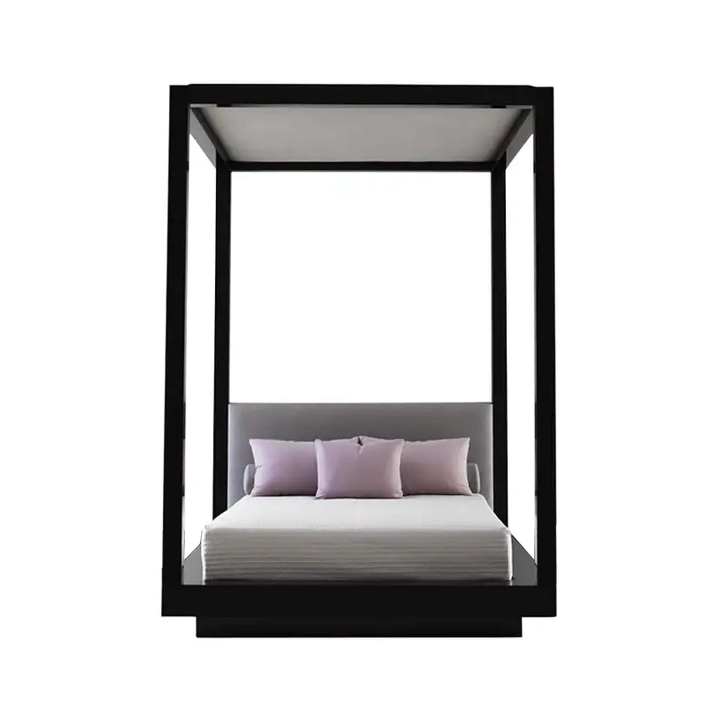 Handmade King Size Tufted Canopy Bed: Upholstered Bohemian Bed Frame