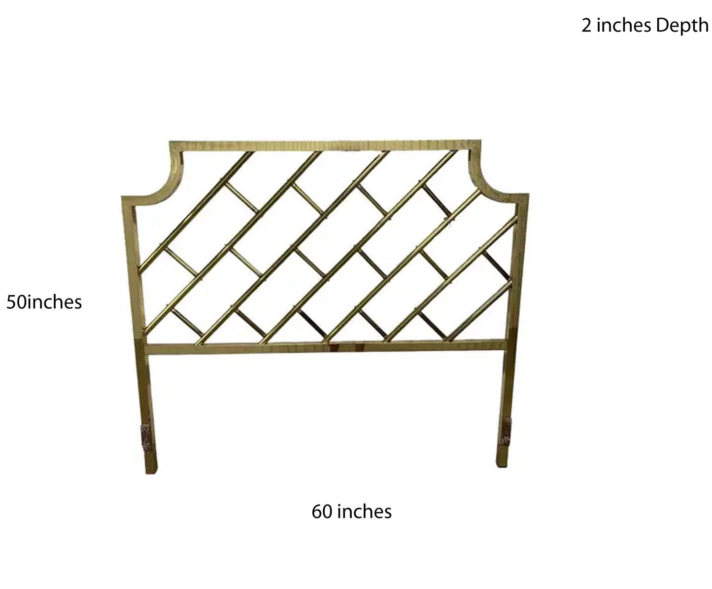 Mid Century Brass King Headboard: Handmade Rococo Louis XV Style