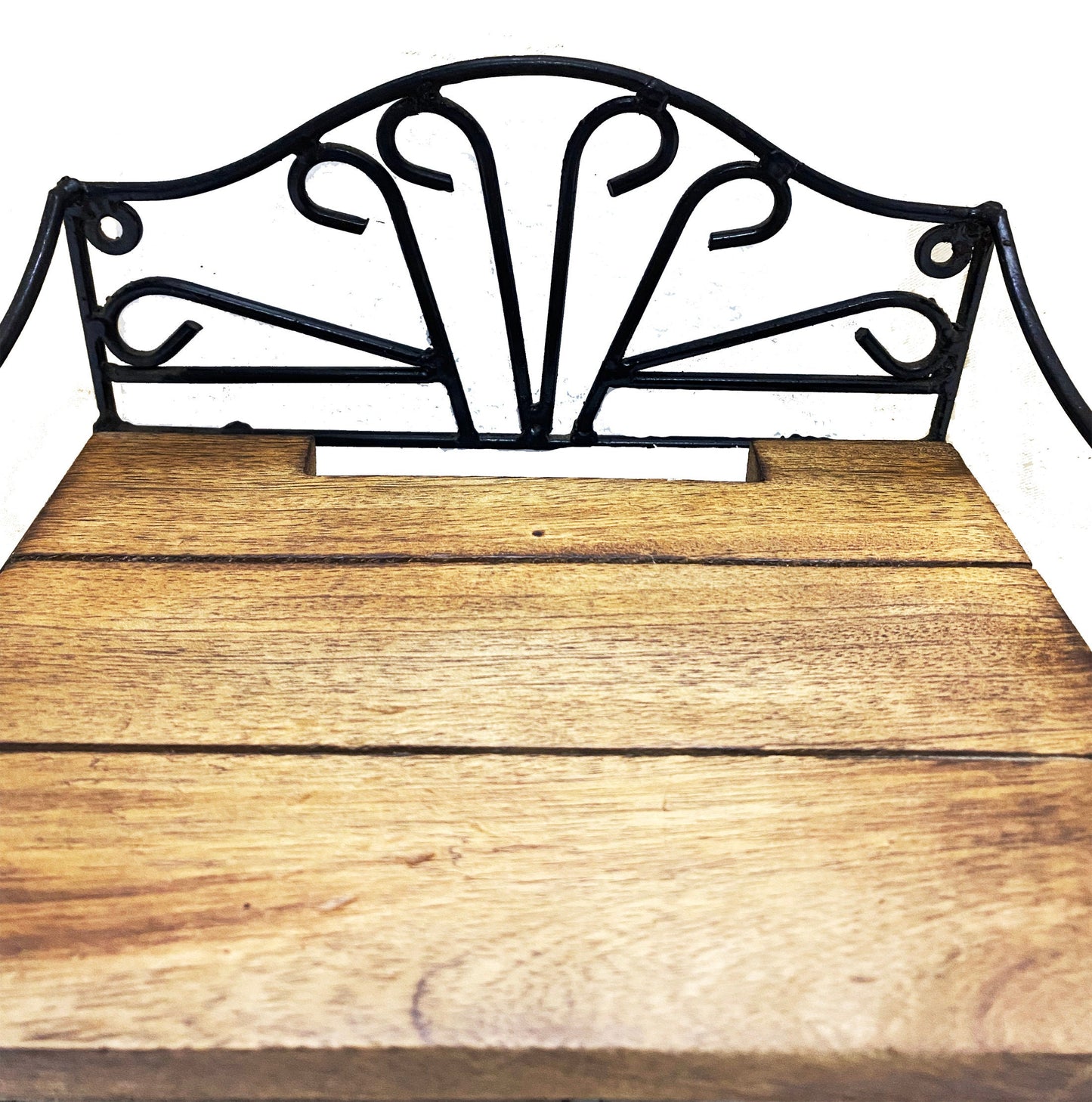 Mid century Wall shelf, handmade wood iron small wall bracket hanging fixture