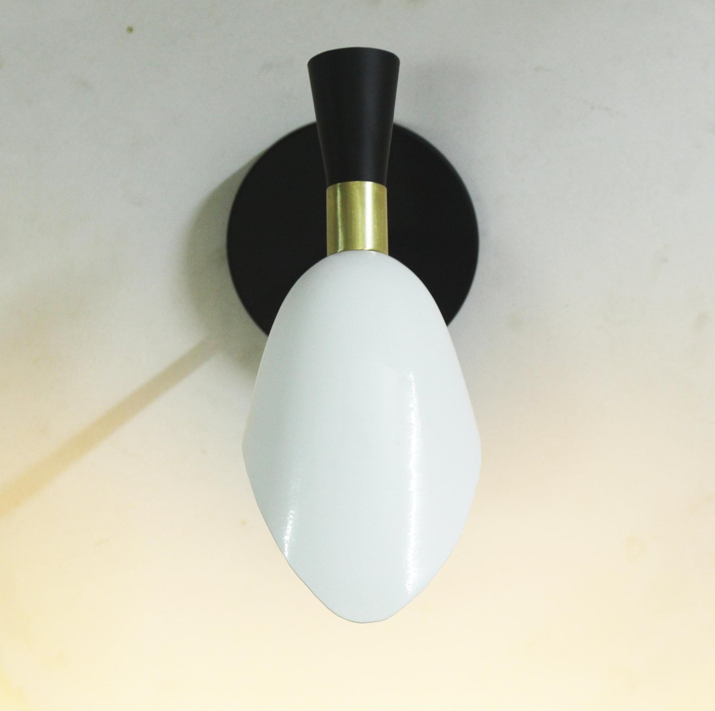 Handmade Italian Brass Wall Sconce: Mid-Century Modern Light Fixture
