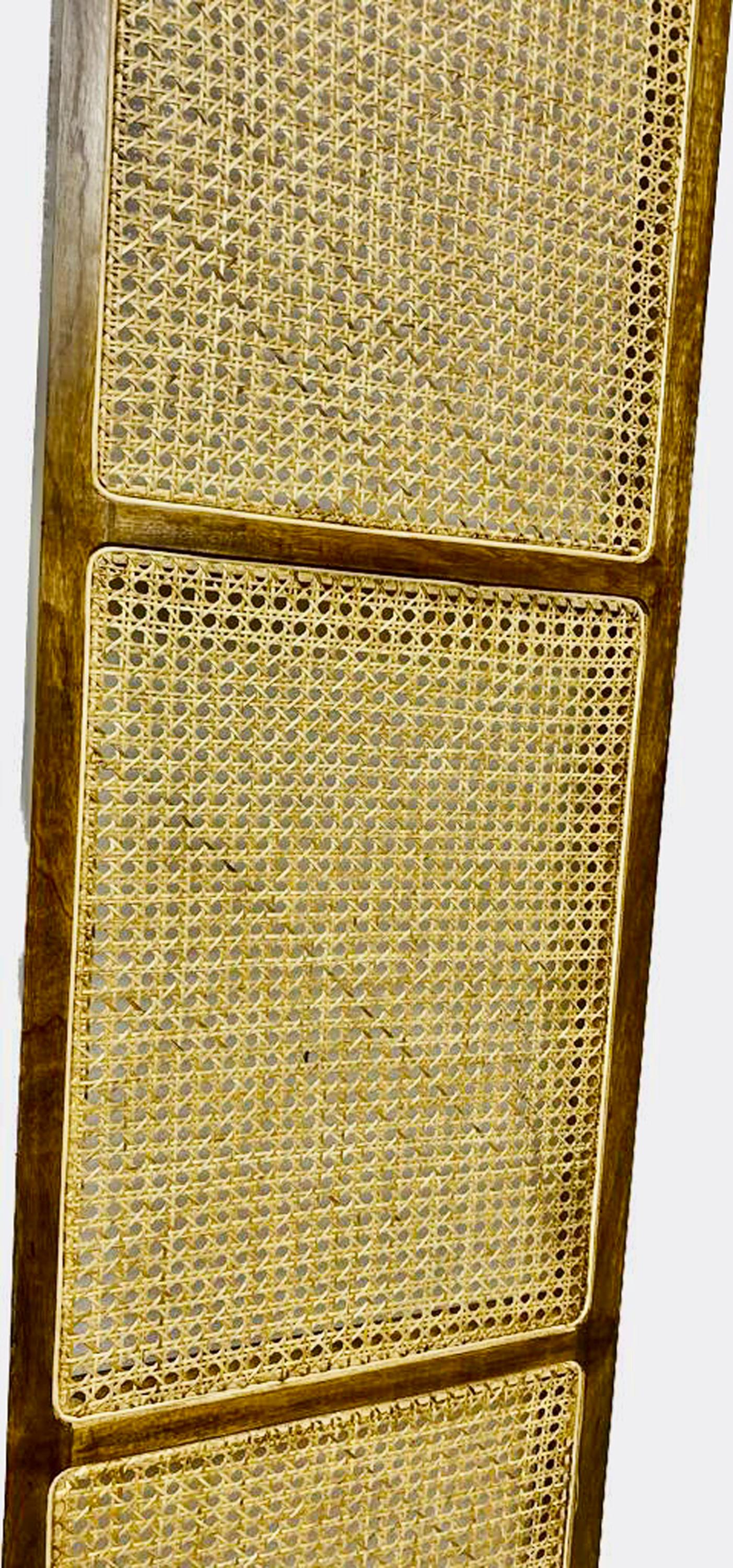 Mid century large Rattan Panel, Solid Wood Cane Room Divider, Wood Partition,  Room saperater Custom size also available