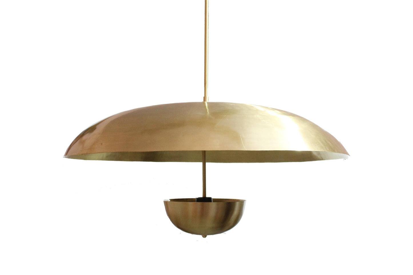 Handmade Brush Brass Pendant Light: Mid Century Modern Chandelier