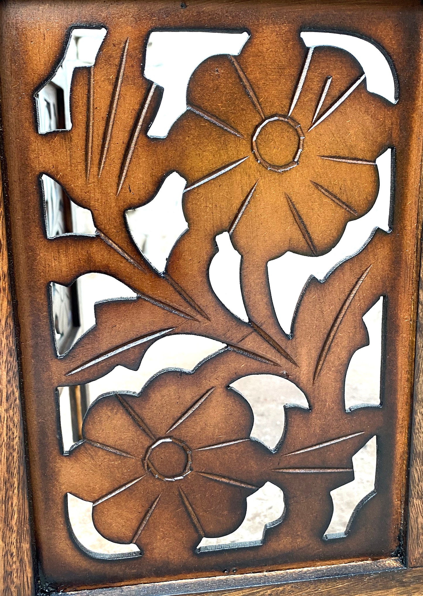 Mid-Century Modern Wood Folding Divider: Handmade Partition Screen