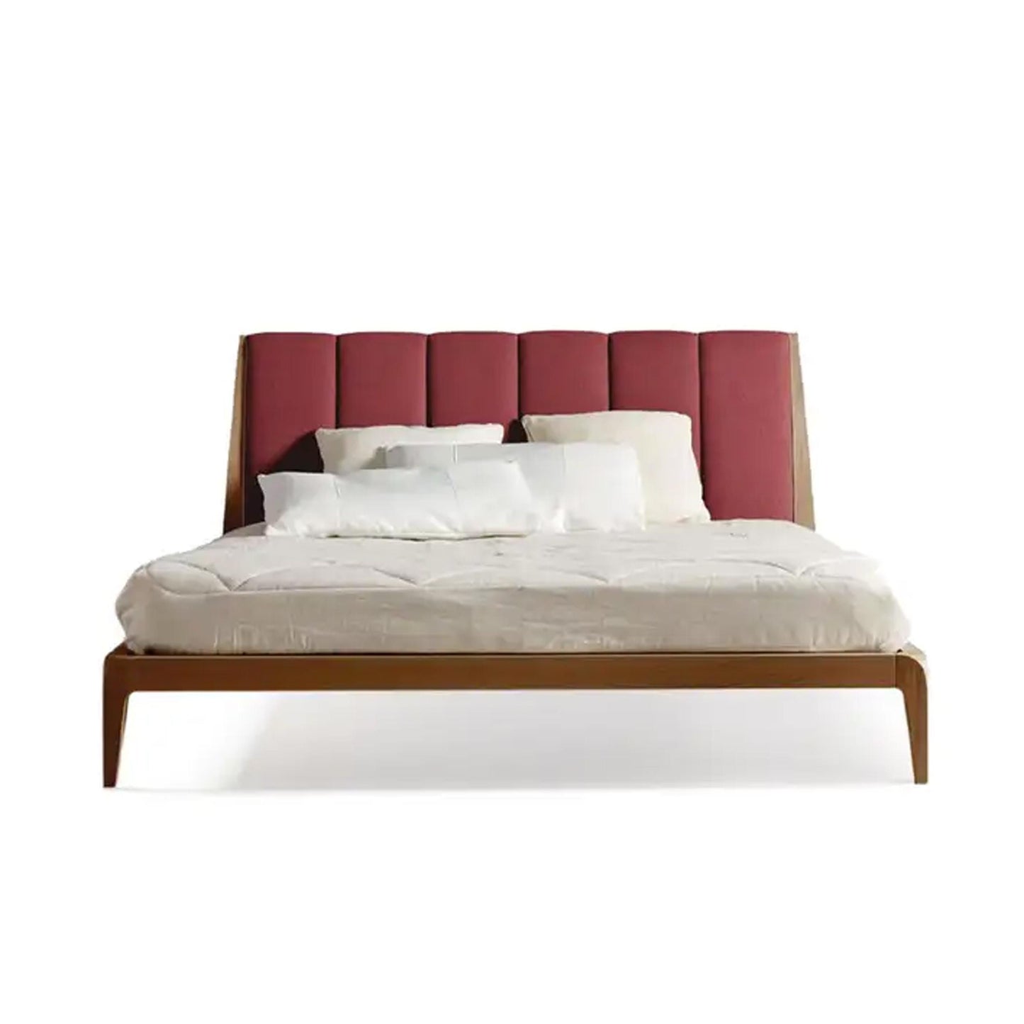 Handmade Solid Wood Upholstered Bed Frame: Bohemian Low Post Design