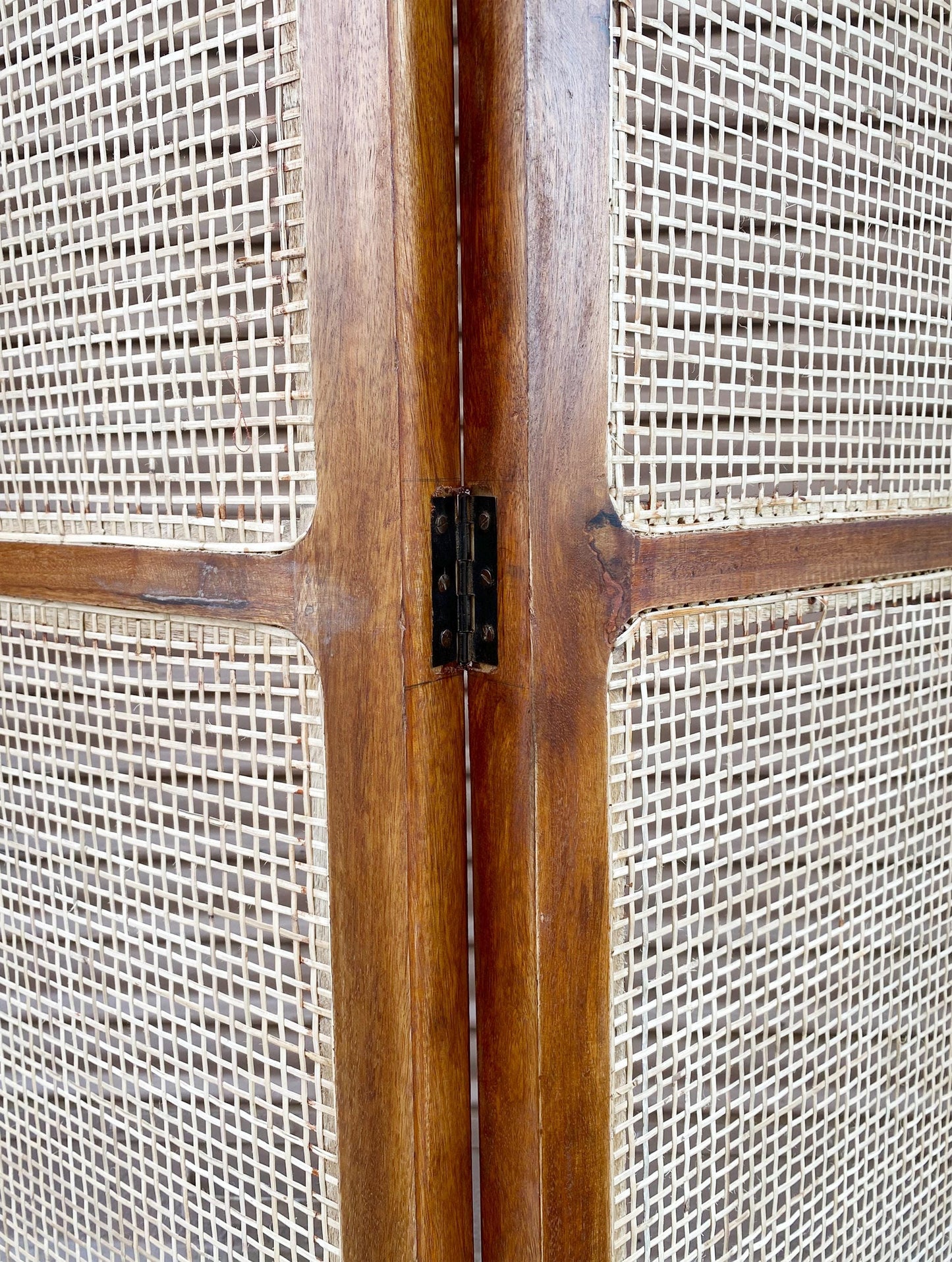 Natural Rattan cane Room partition Screen, Folding Divider, Mid-century Separator