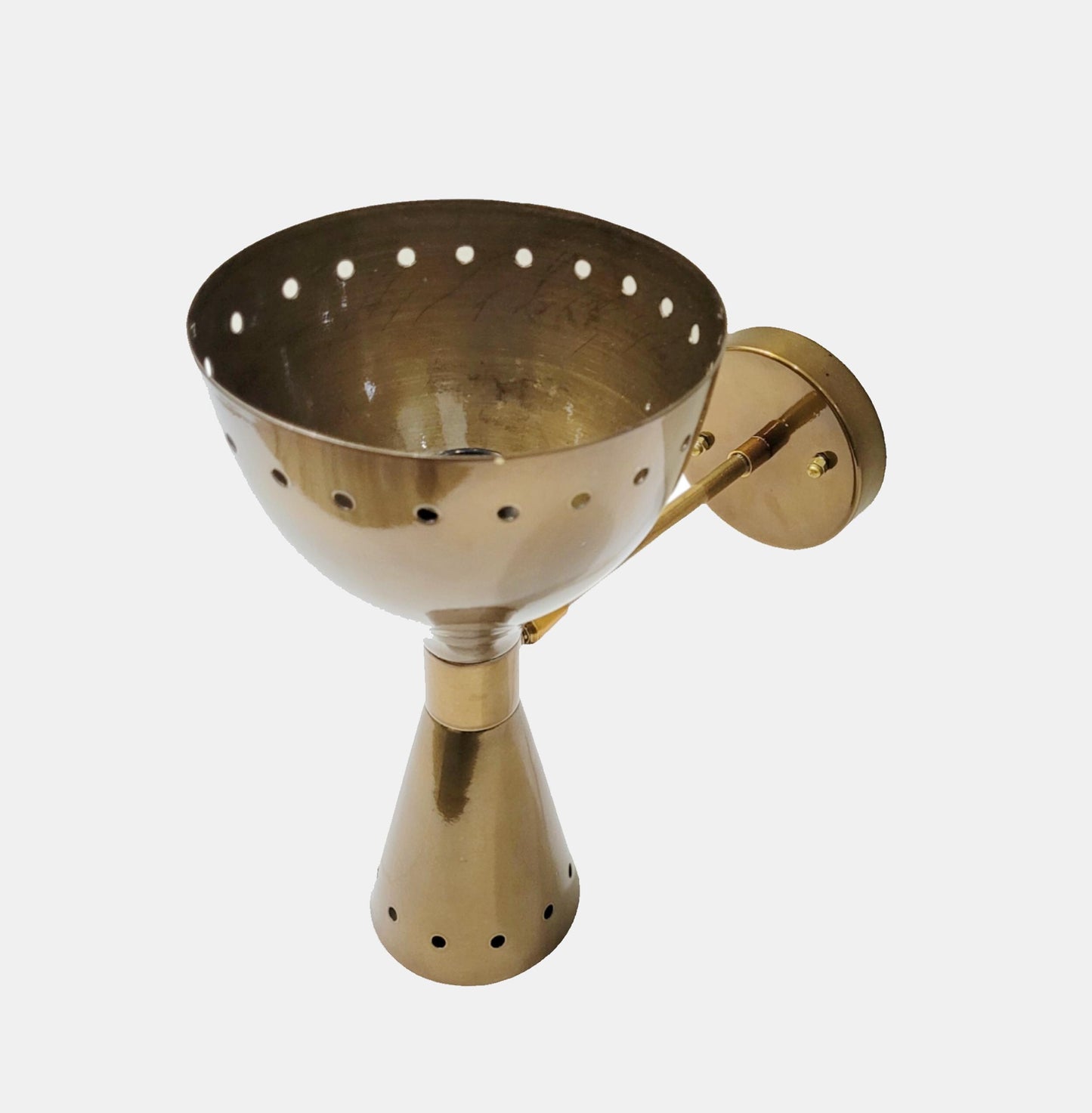 Antique Brass 2-Light Wall Sconce - Mid-Century Modern Light Fixture