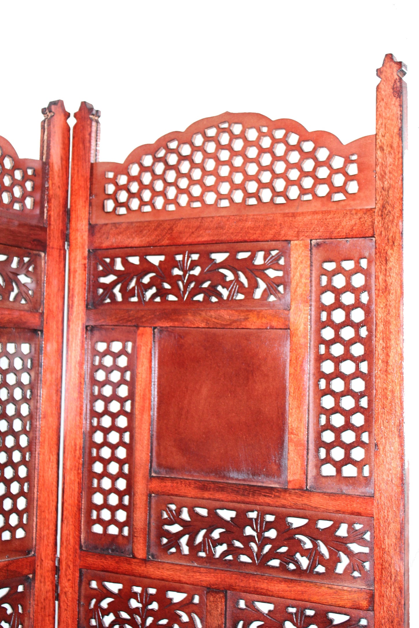 Mesh and block Style Wooden Folding Divider, Partition, Handmade Self standing separator