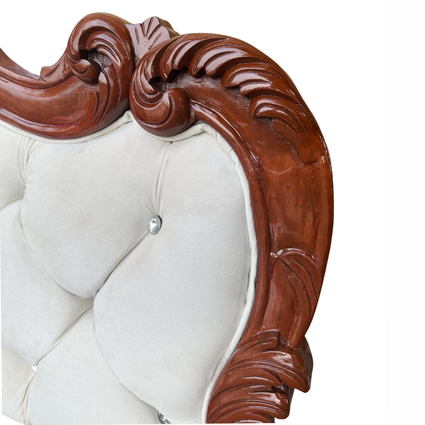 Handmade 20th Century Rococo Headboard, Queen French Louis XV wooden headboard