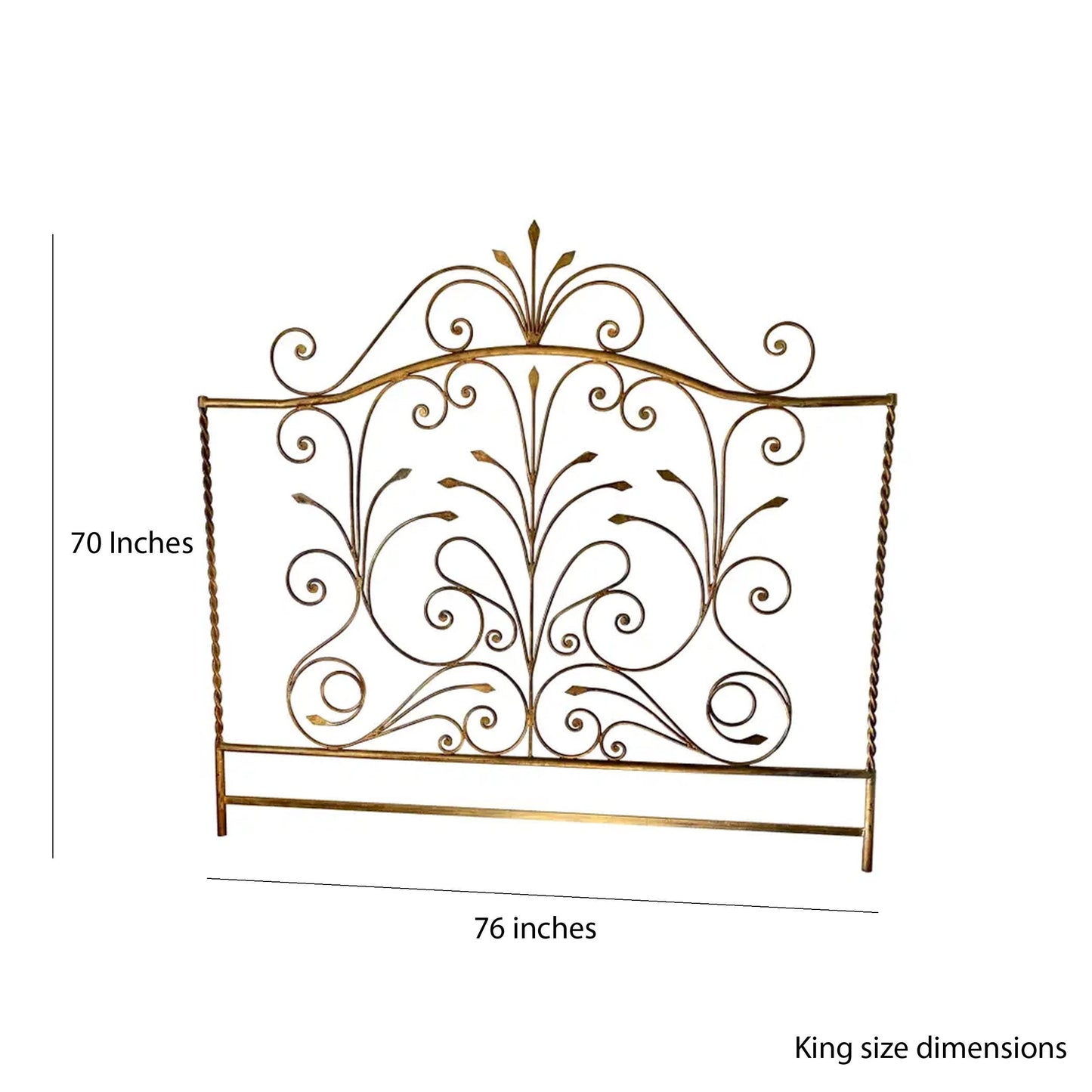 Hollywood Regency Metal Headboard: King/Queen French Louis XV Style