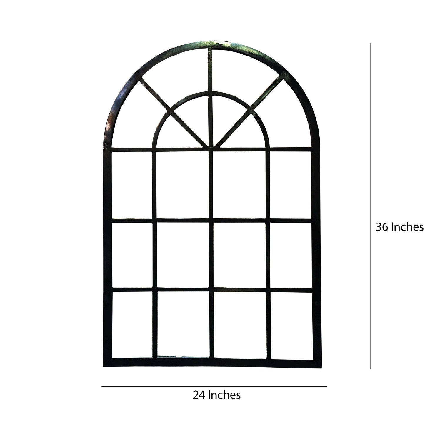 Handmade Moroccan Arched Window Frame: Black Metal Decorative Hanging