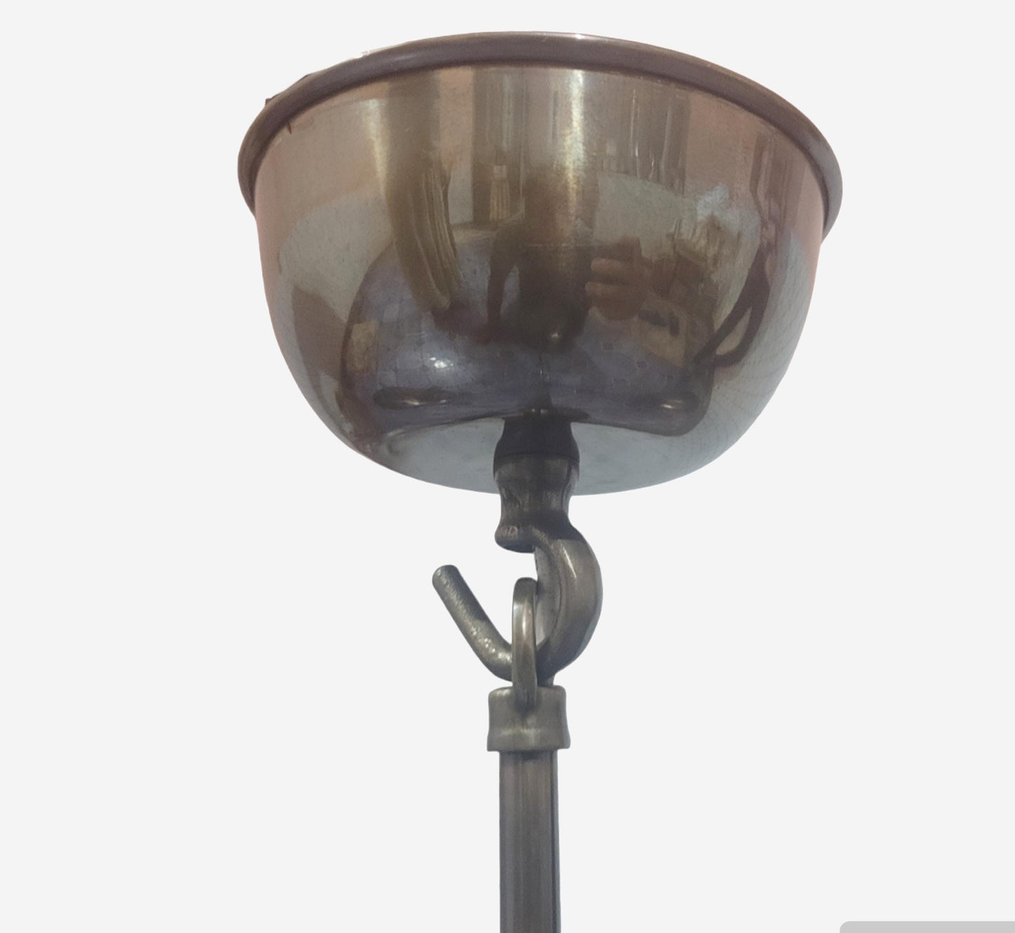 Raw Brass 3-Shade Ceiling Light: Mid-Century Modern Chandelier