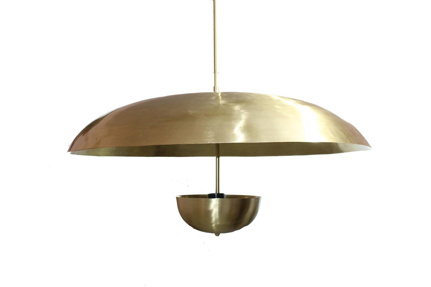 Handmade Brush Brass Pendant Light: Mid Century Modern Chandelier