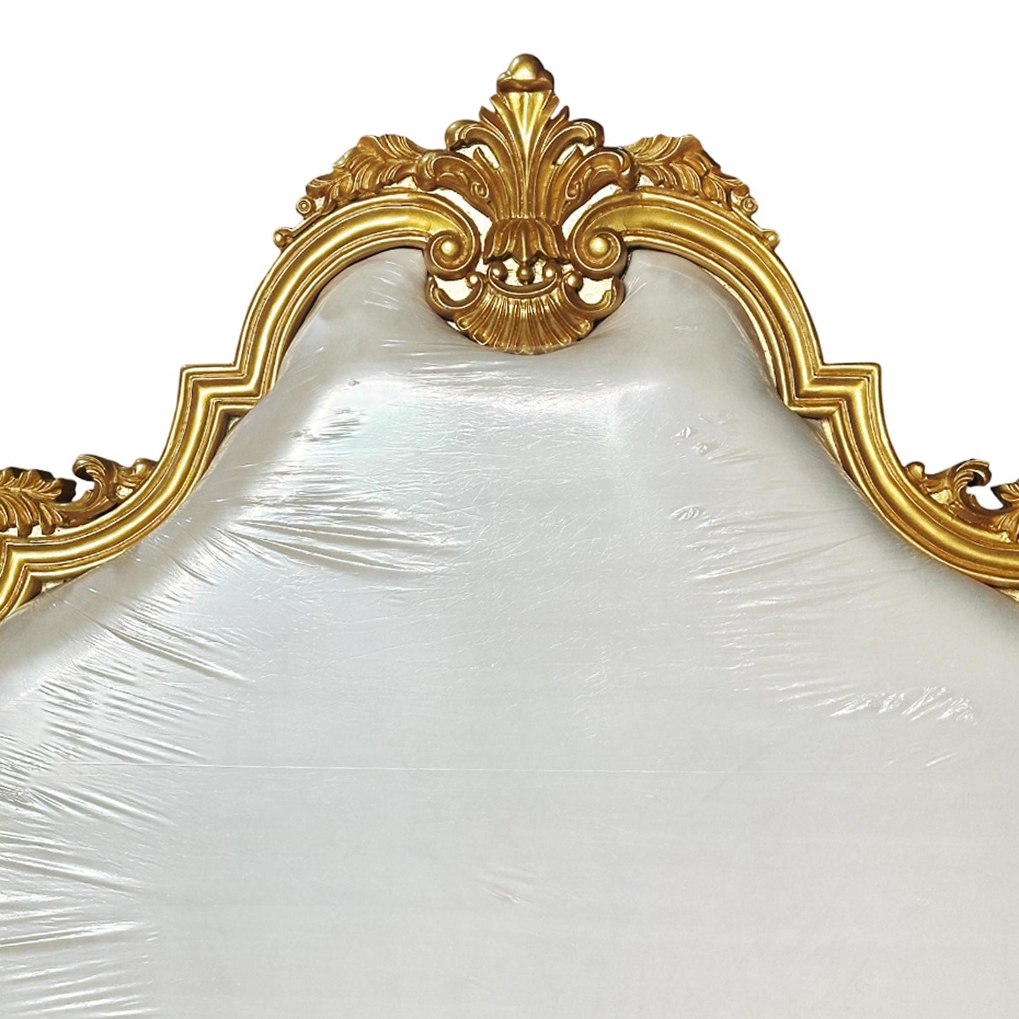 Wooden Large Gilt Wood King/Queen Headboard, 20th Century Gold Handmade Rococo Headboard