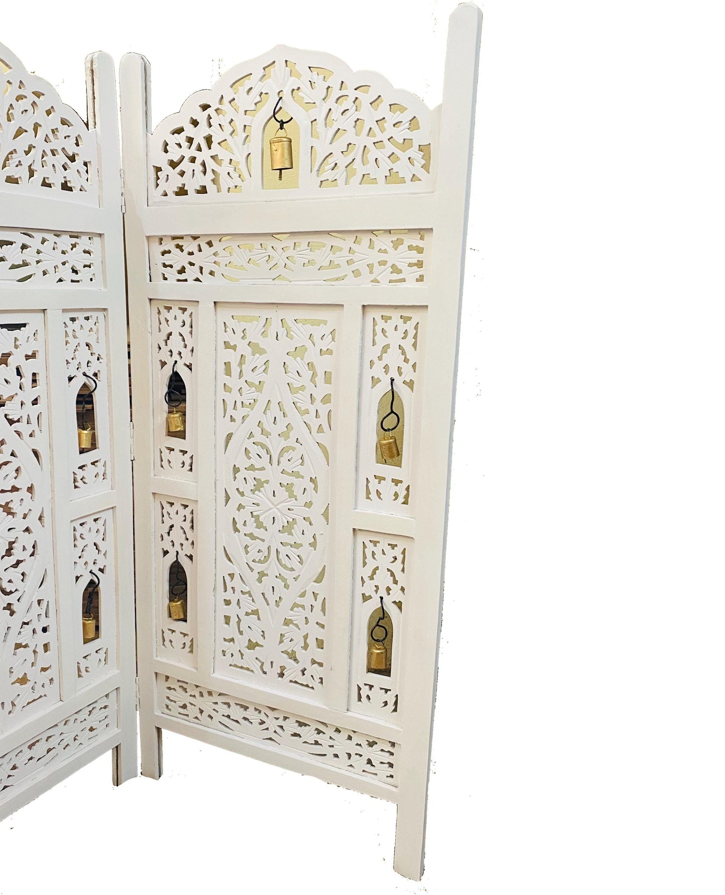 Mid century Bell Design Wooden Folding Divider, Partition, Handmade Self standing separator