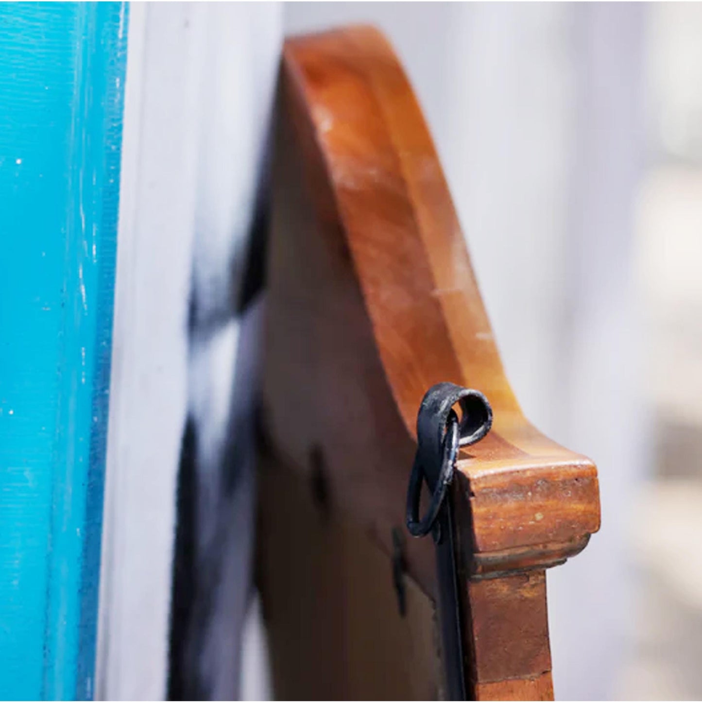 Handmade Wood Wall Mirror with Shelves: Mid-Century Modern Decor
