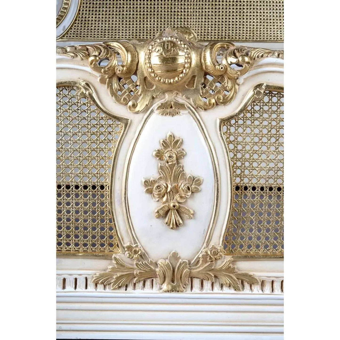 Handmade Teak Wood Bed Frame: Cane Knitted Bohemian Low Post