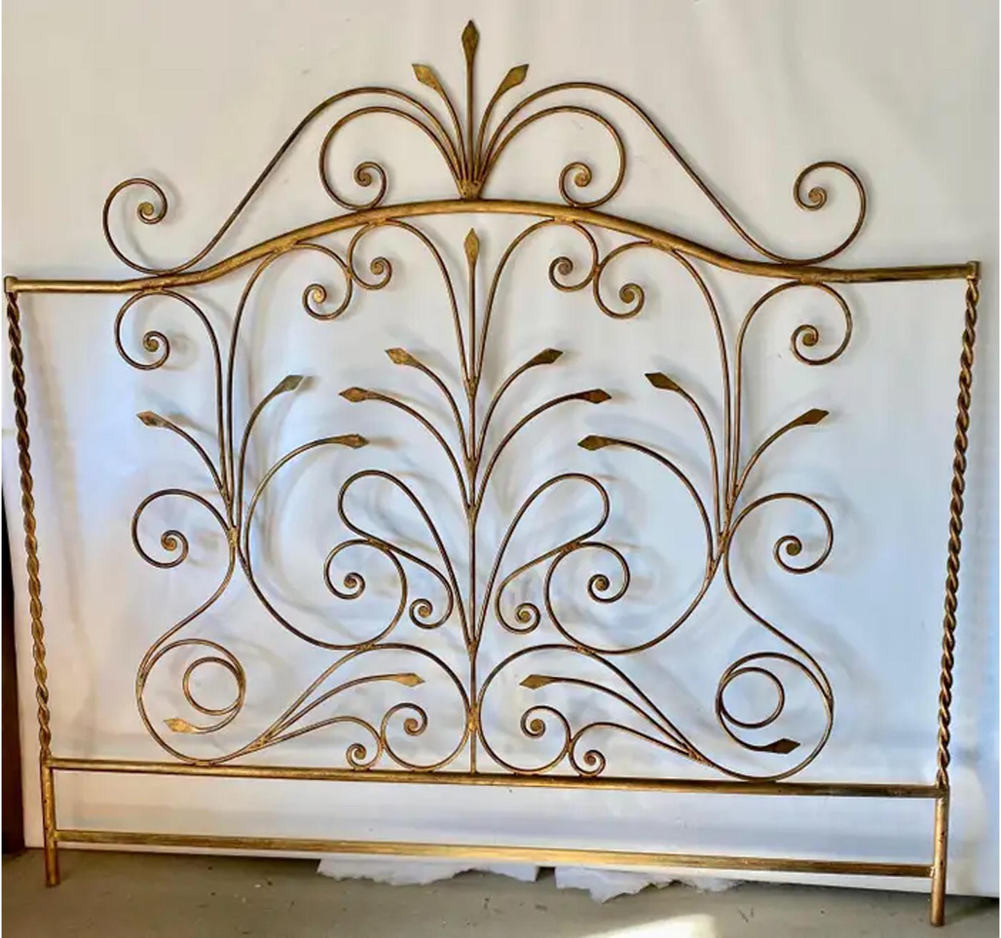 Hollywood Regency Metal Headboard: King/Queen French Louis XV Style