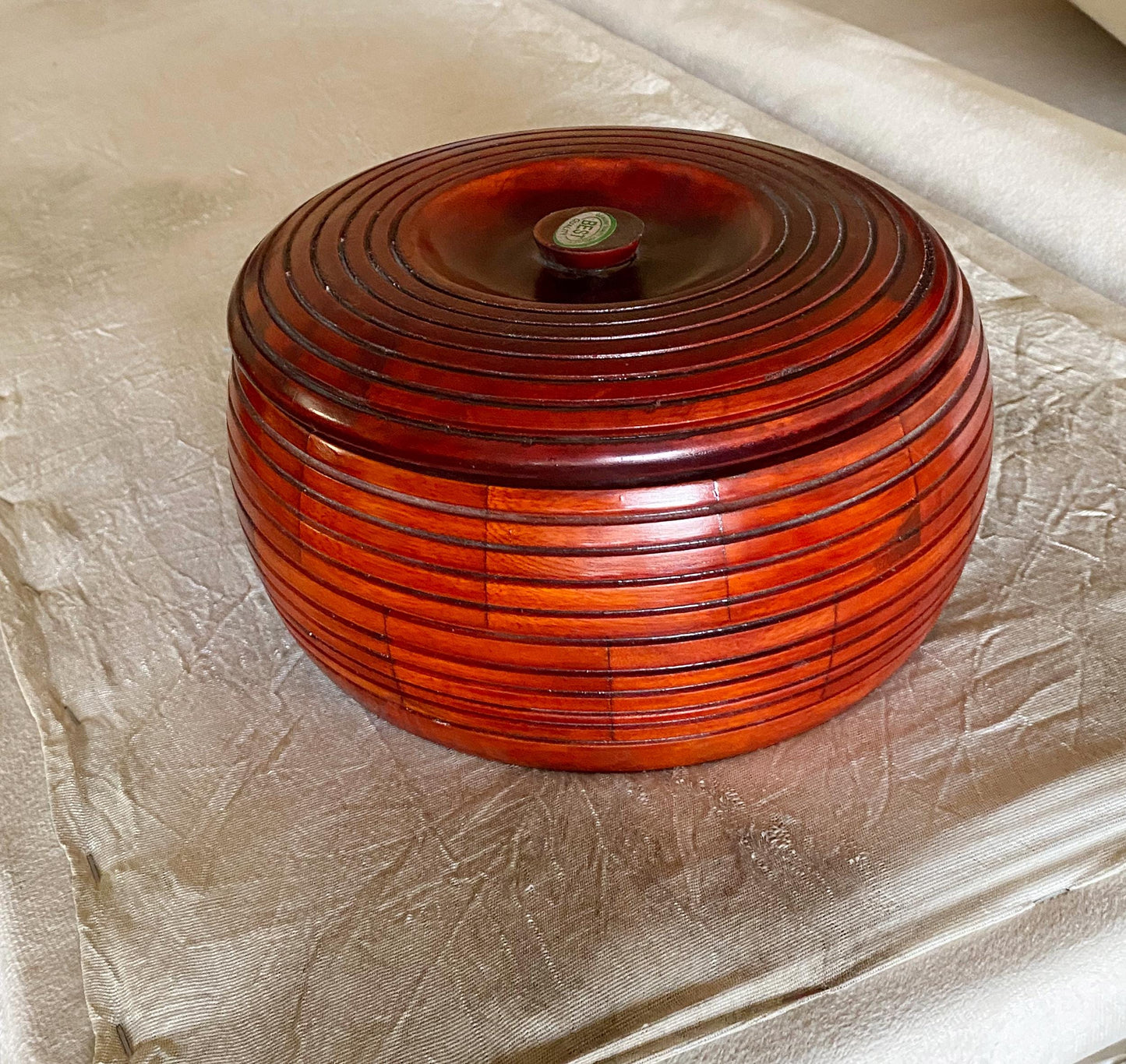 Handmade Teak Wood Casserole Dish with Lid - Brown Roti Chapati Box