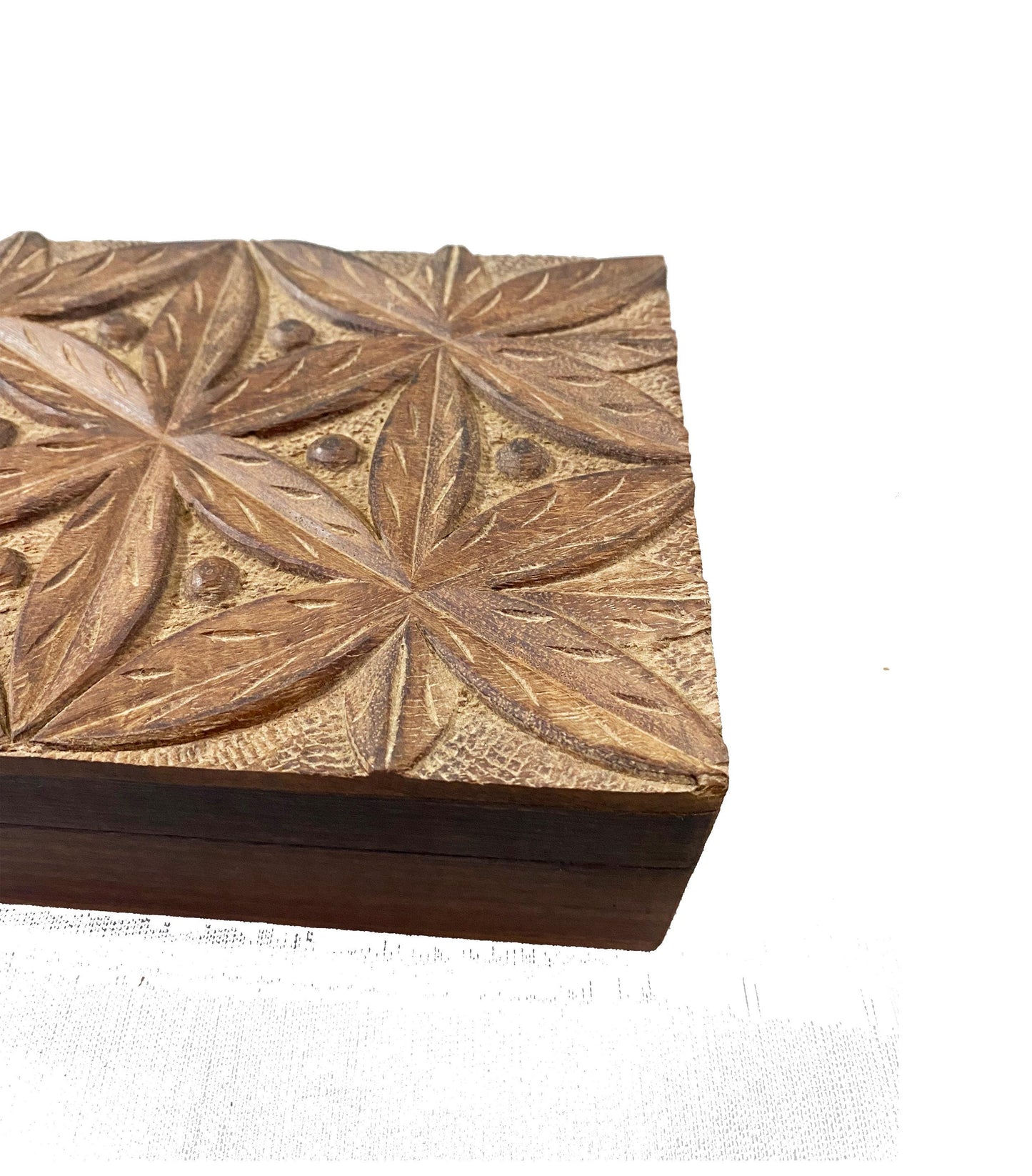 Handmade Wood Carving Box: Mid-Century Jewelry Box