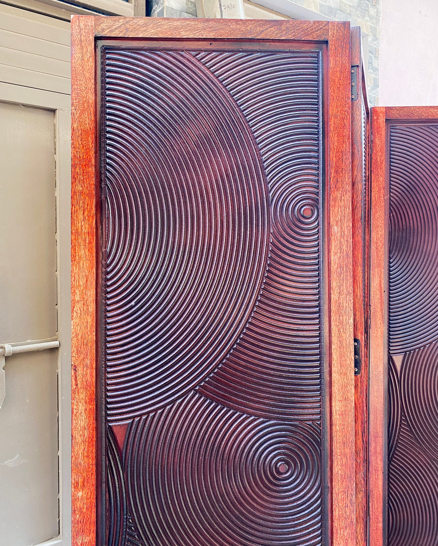 Mid-Century Wooden privacy Folding Room divider, Self standing partition for home and office