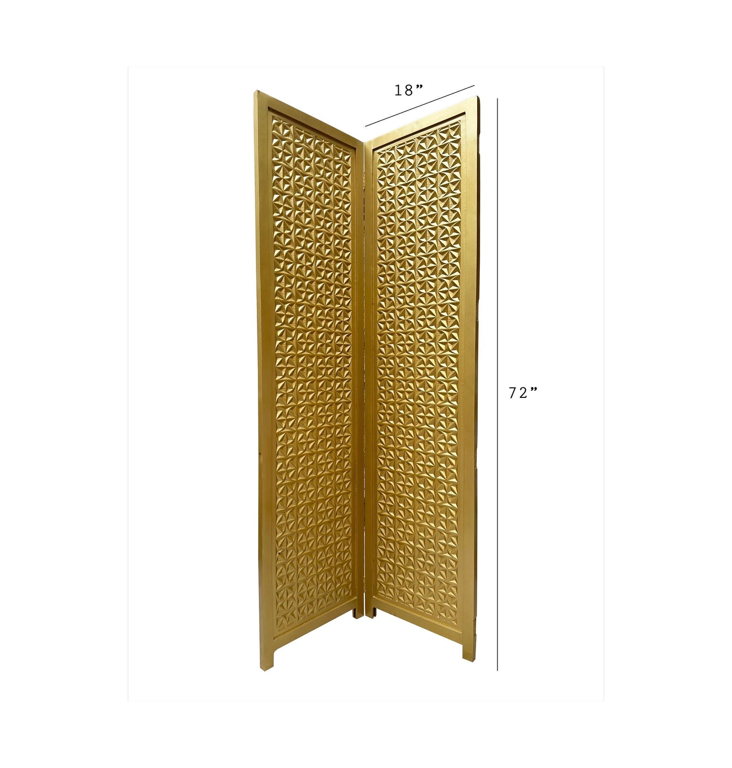 Mid-Century Modern Wooden Room Divider: Gold 3D Design Partition