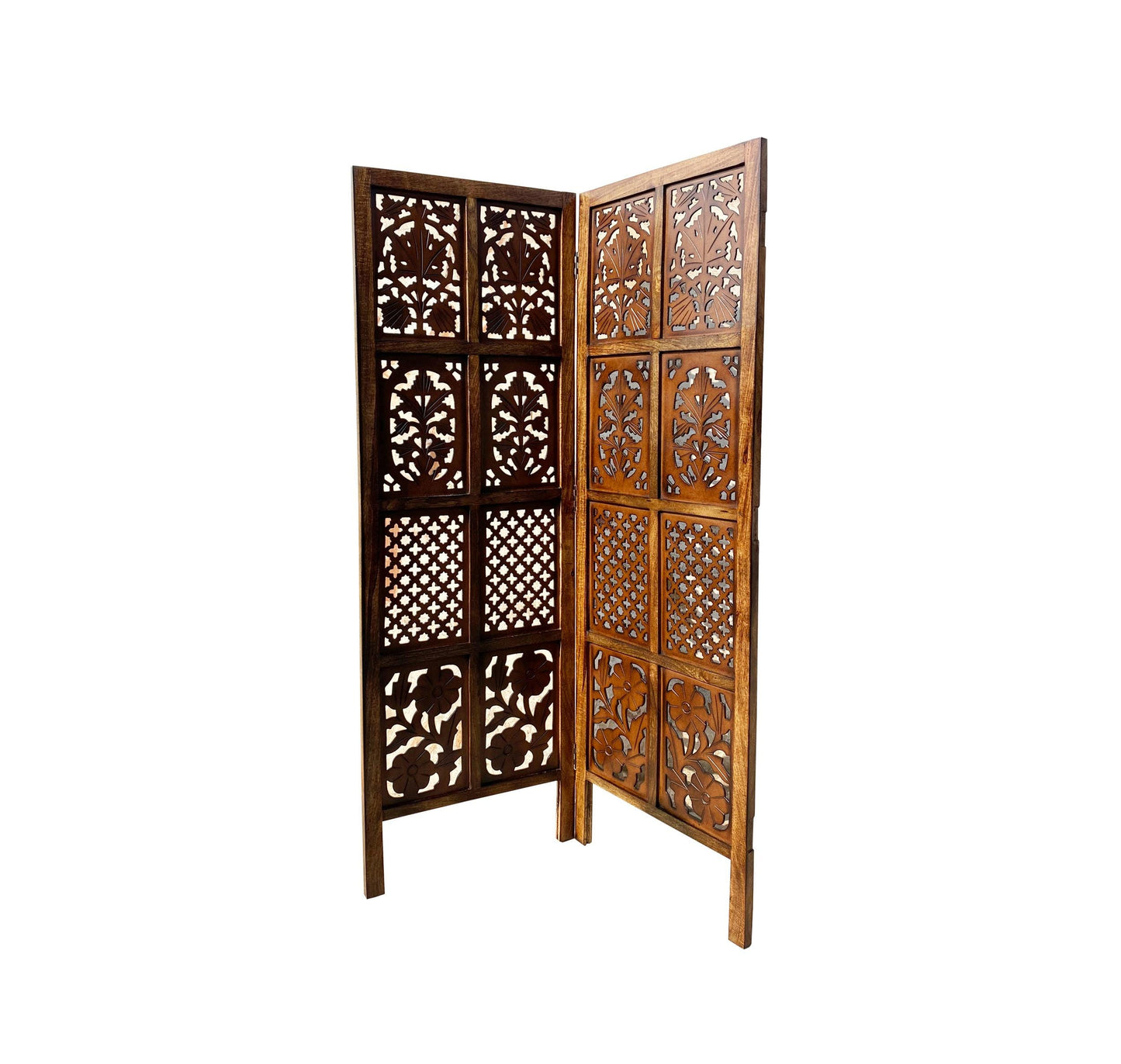Handmade Wooden Folding Room Divider: Mid Century Modern Partition