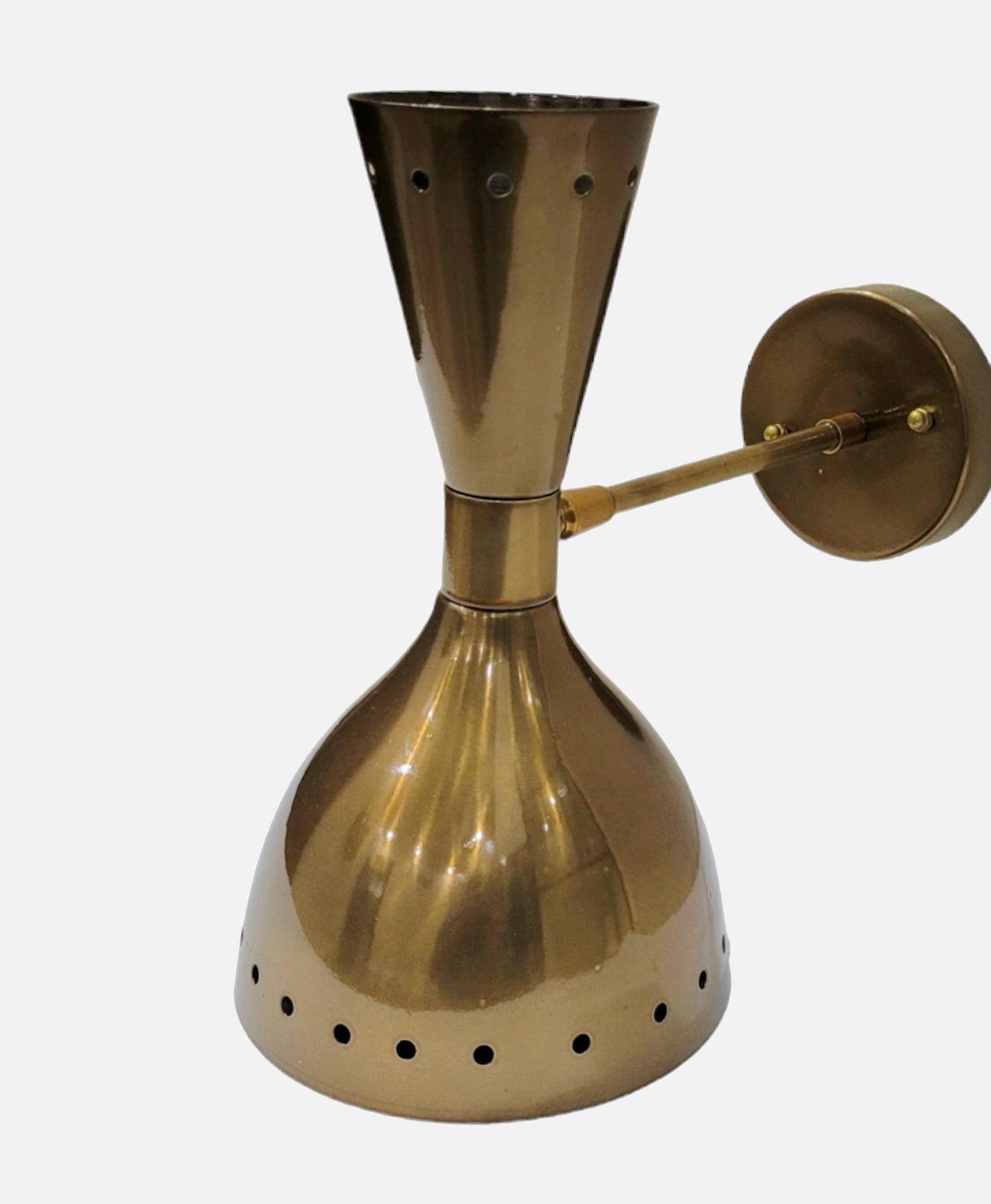 Antique Brass 2-Light Wall Sconce - Mid-Century Modern Light Fixture