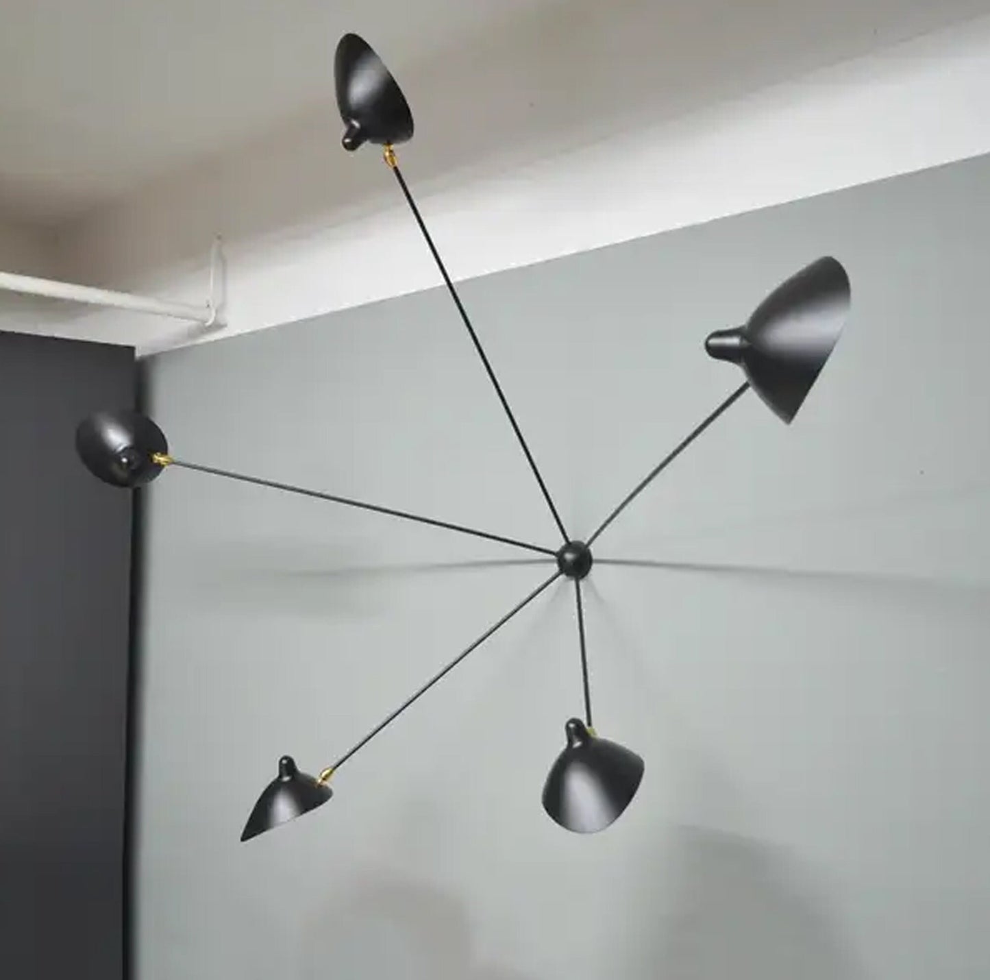 5 arm Spider Wall sconce, Handmade Brass wall light Large fixture