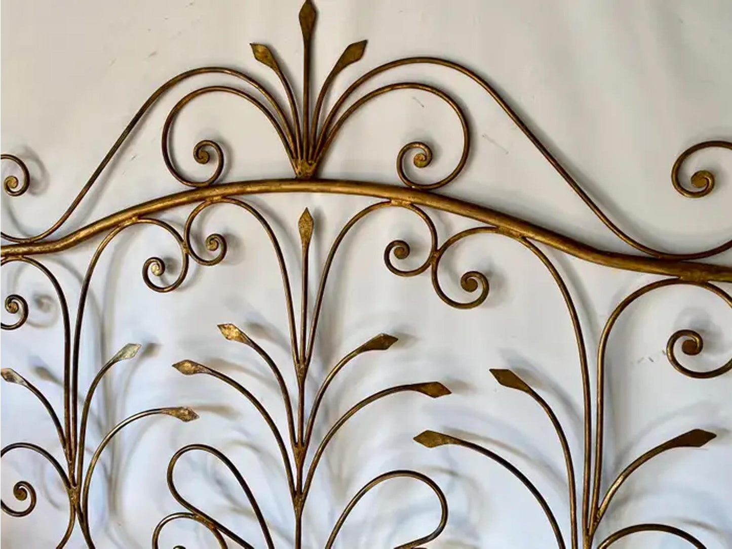 Hollywood Regency Metal Headboard: King/Queen French Louis XV Style