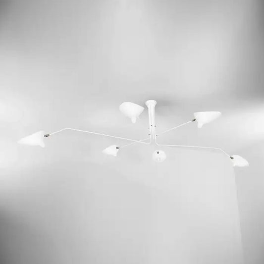 Mid-Century Modern 6 Rotating Arms Ceiling Light Chandelier handmade brass lamp